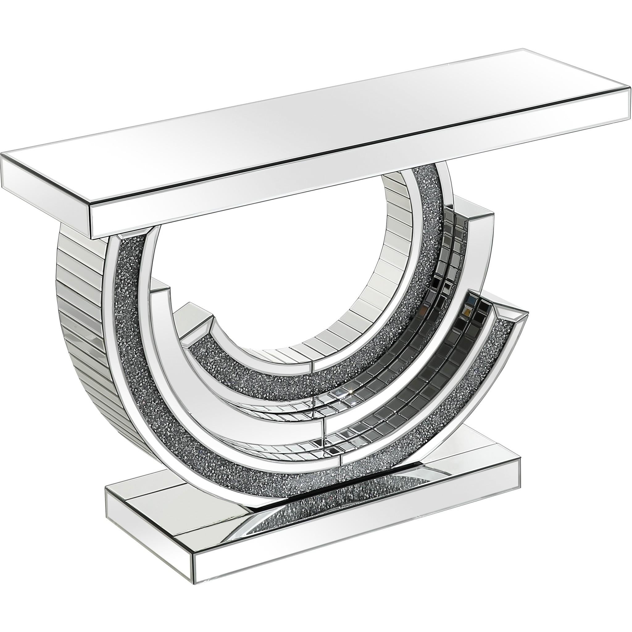 Circled Silver Console Table