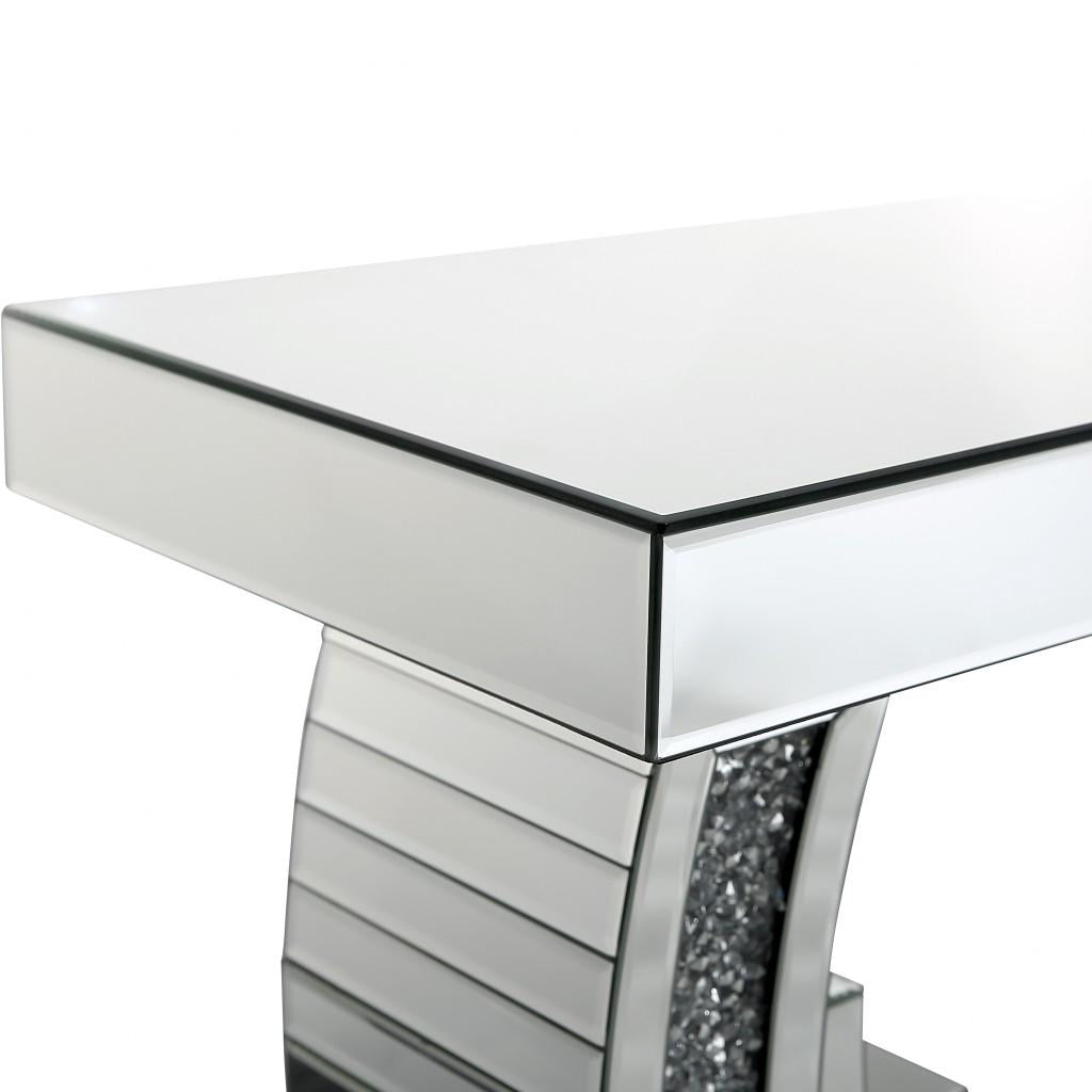 Circled Silver Console Table