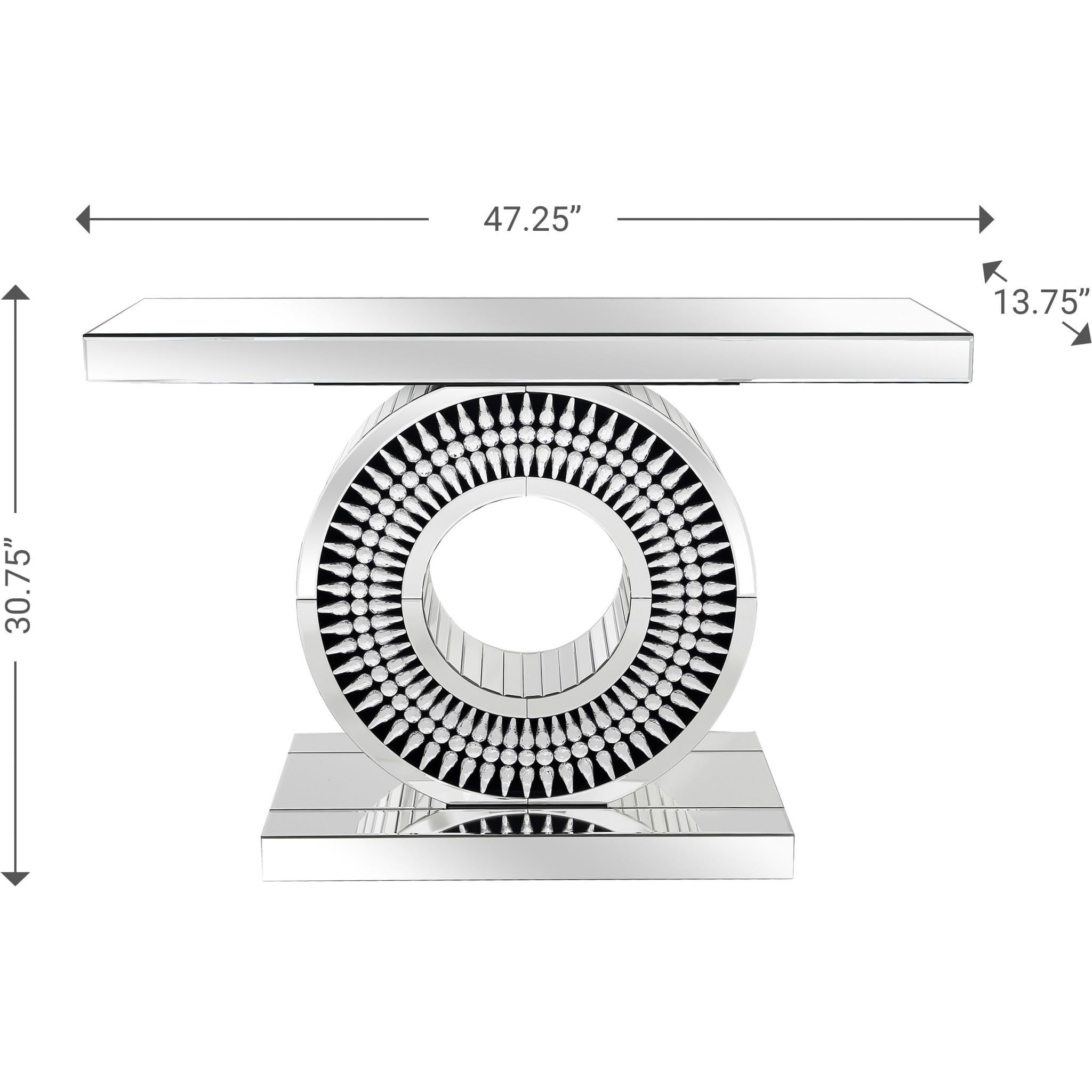 Silver Sundial Console Table