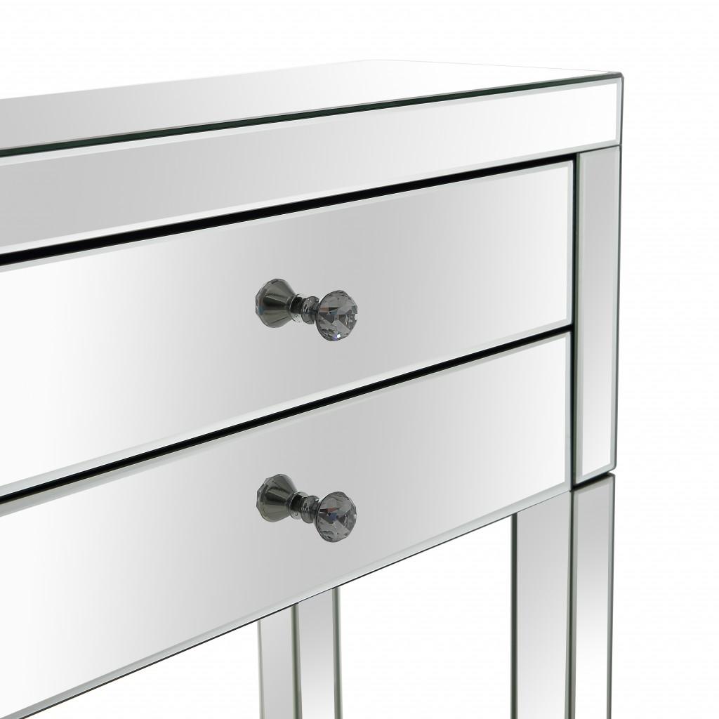 Silver Four Drawer Console Table