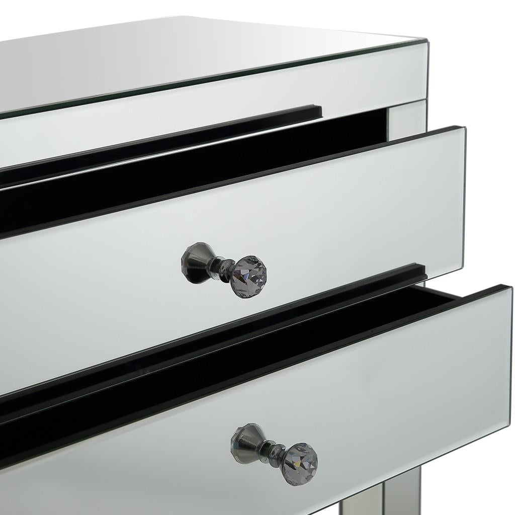 Silver Four Drawer Console Table