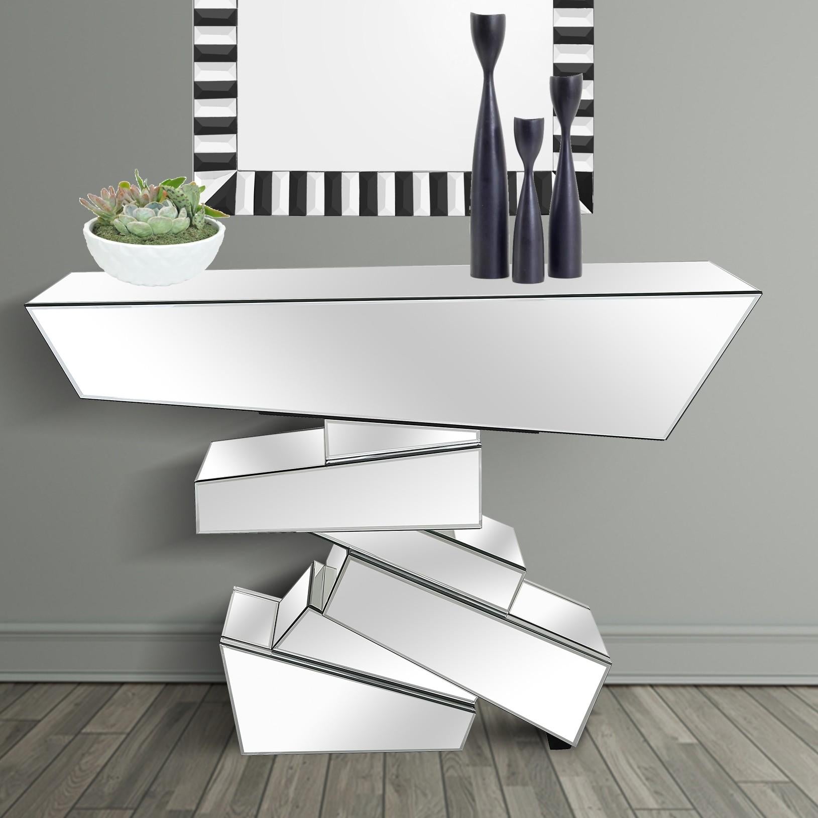 Silver 3D Console Table