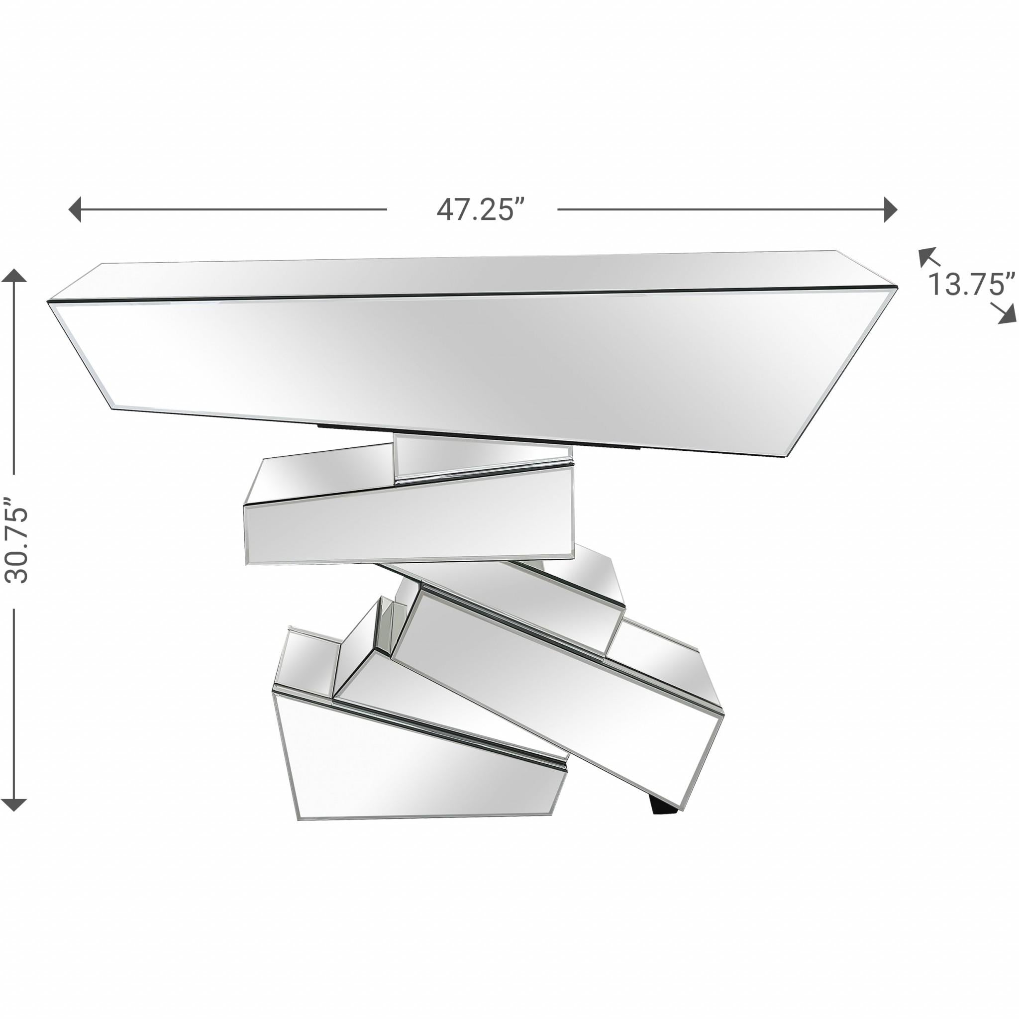 Silver 3D Console Table