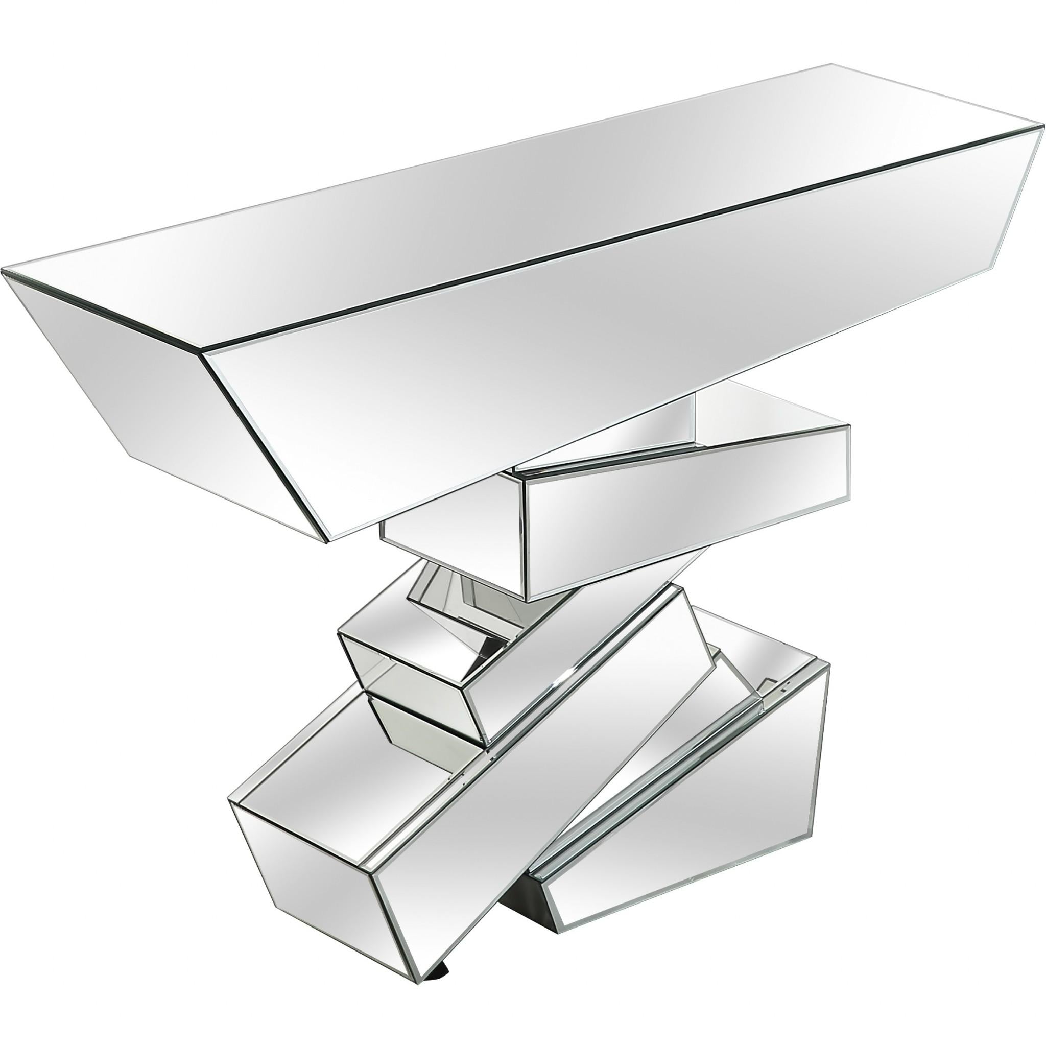 Silver 3D Console Table