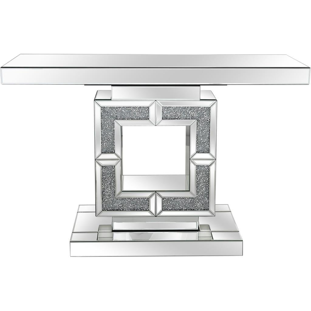 Silver Pedestal Console Table