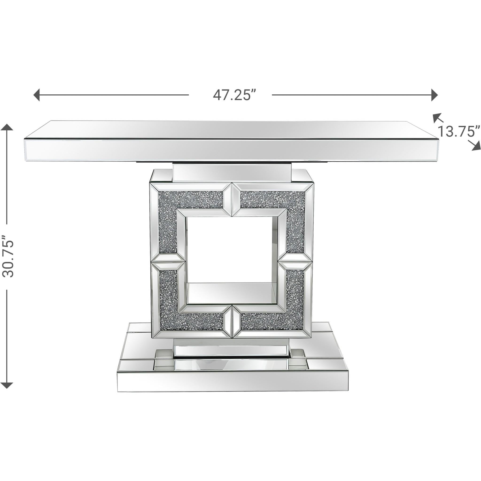 Silver Pedestal Console Table