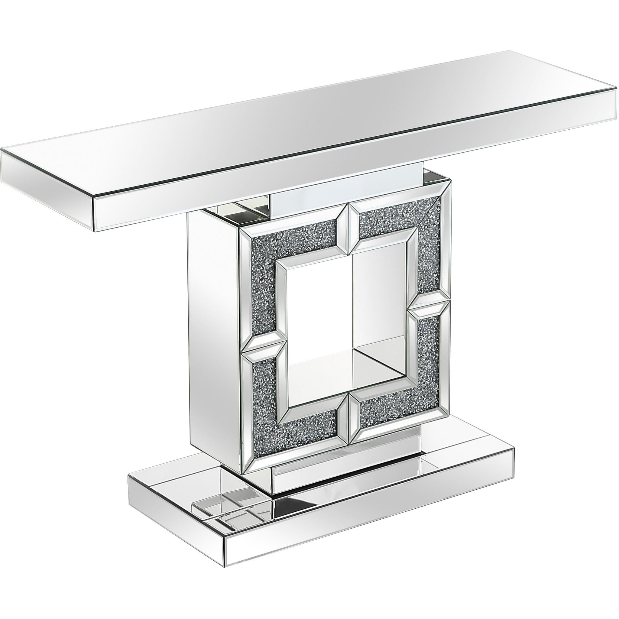 Silver Pedestal Console Table