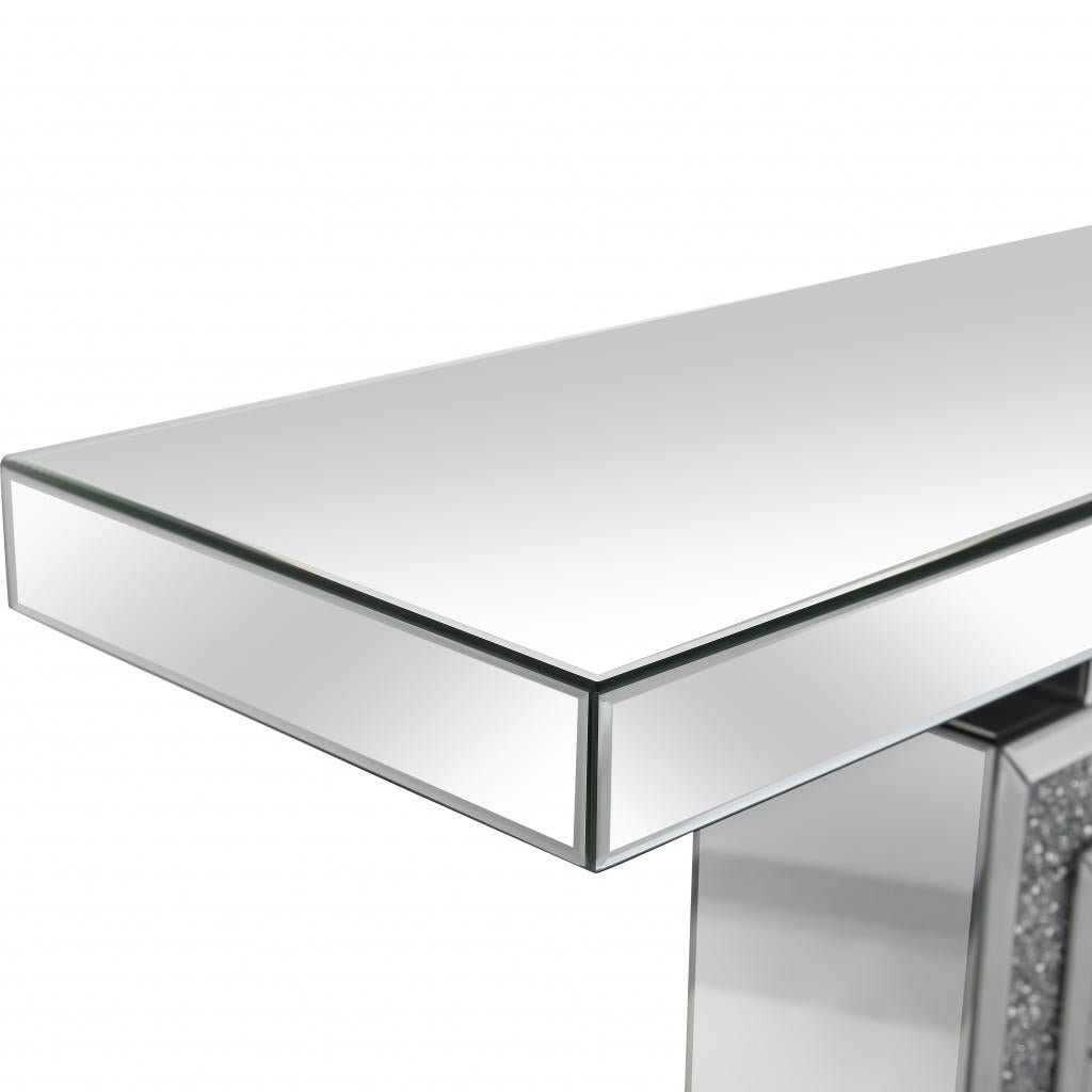 Silver Pedestal Console Table