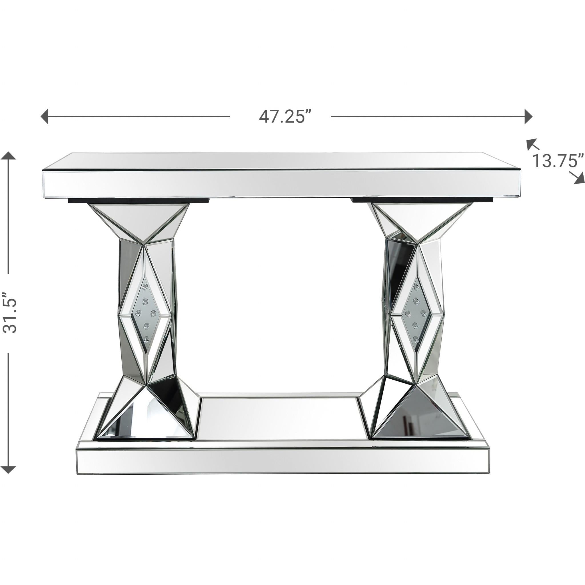 Silver Prism Console Table