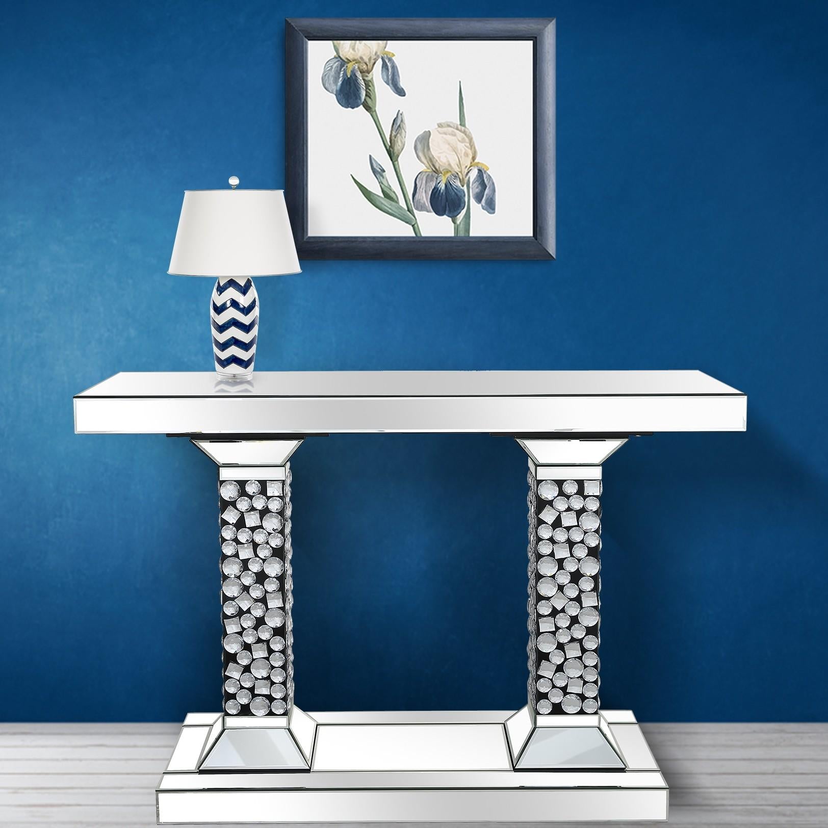 Beaded Pestestal Console Table