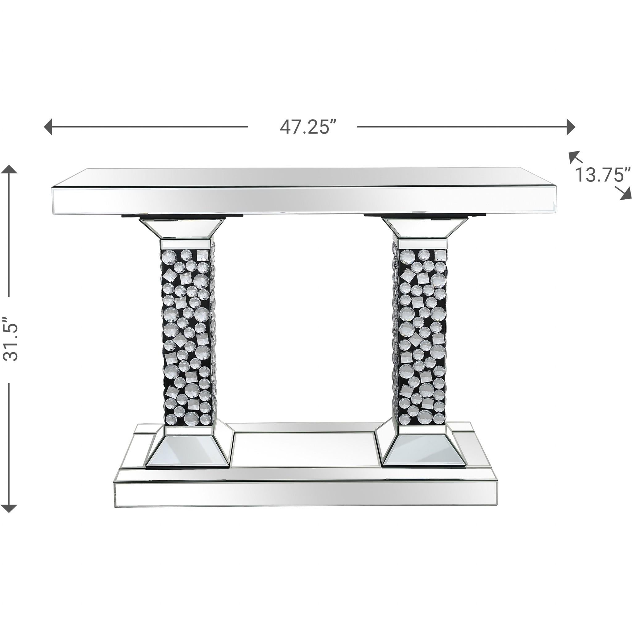 Beaded Pestestal Console Table