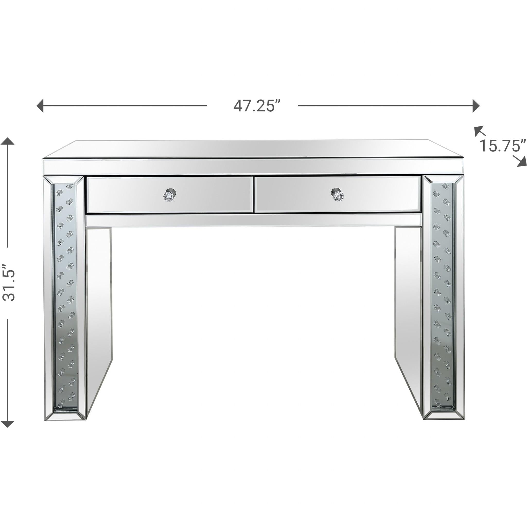 Encrusted Crystal Console Table