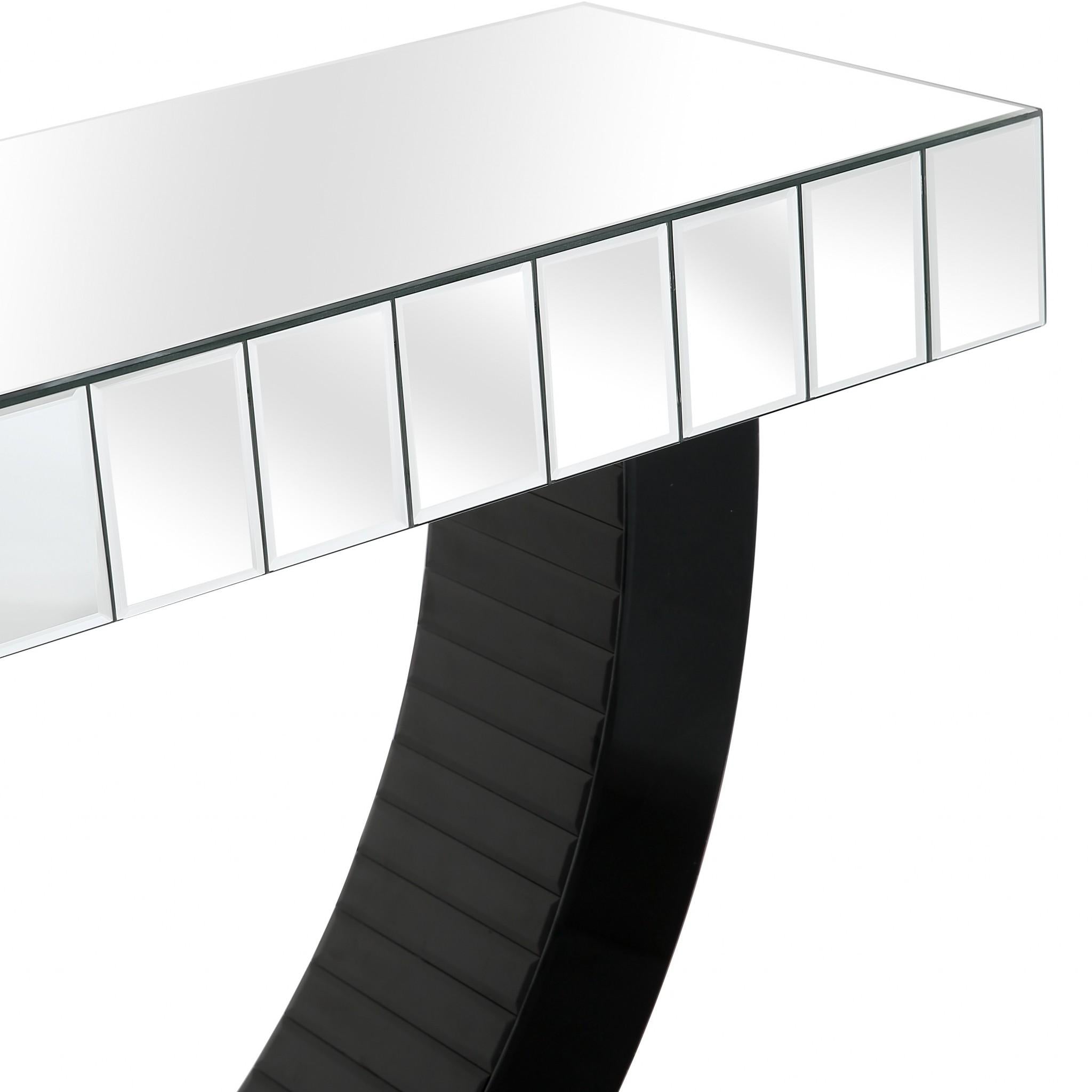 Black Half Moon Console Table