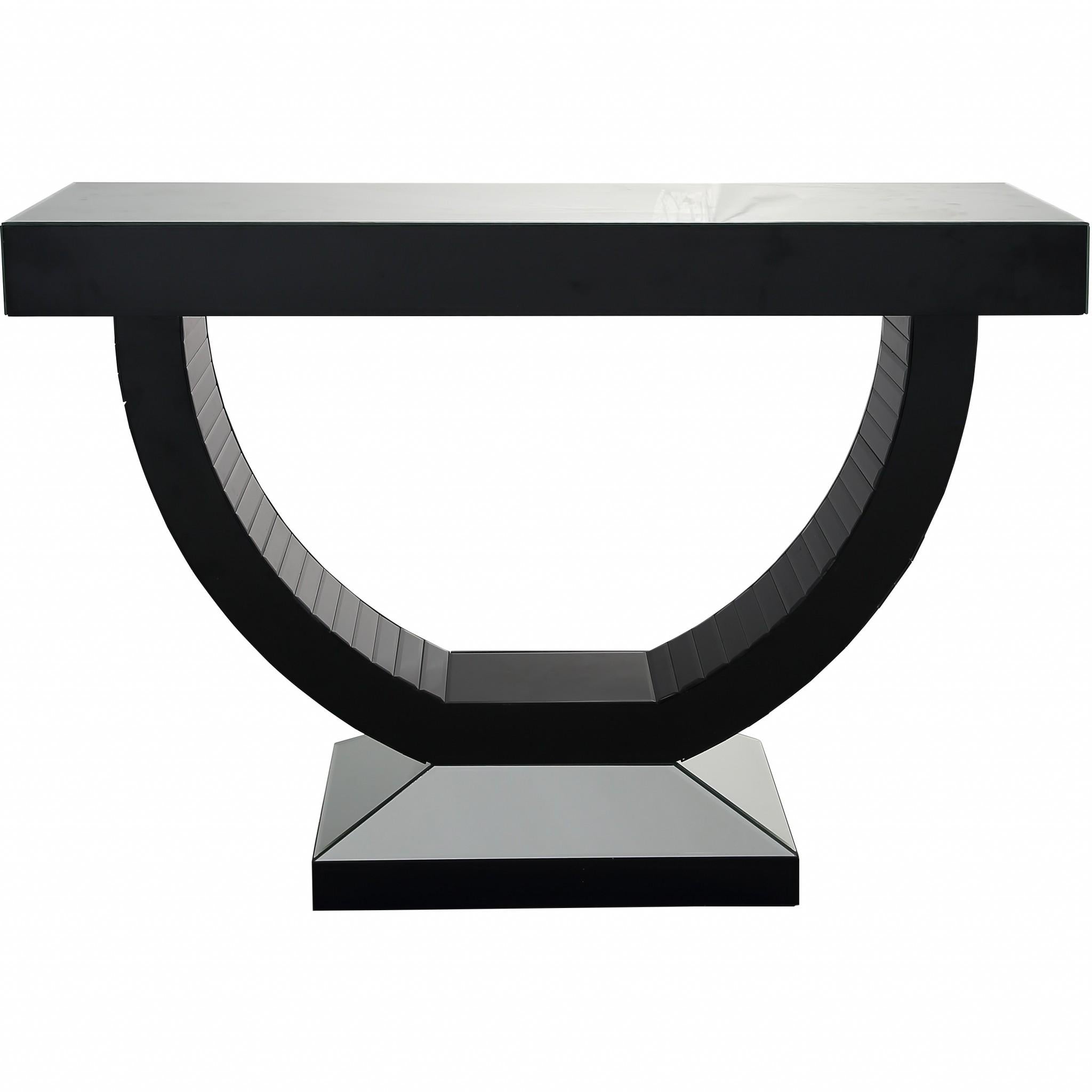 Black Half Moon Console Table