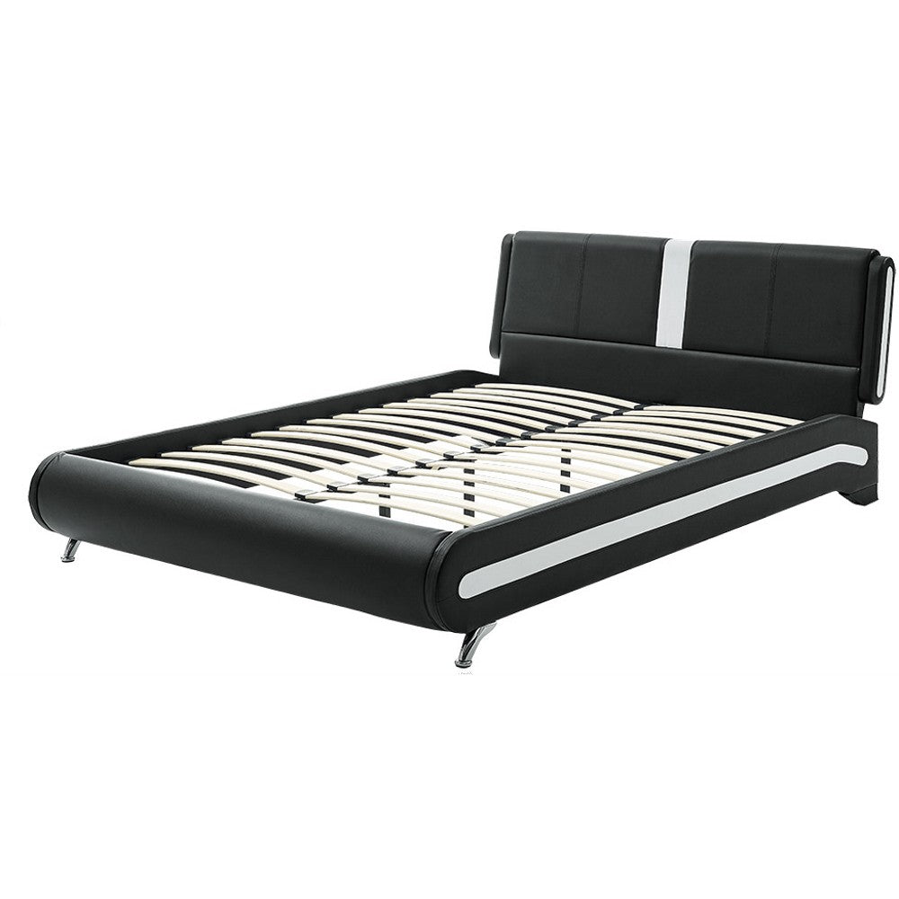 Solid Manufactured Wood Bed Upholstered With Headboard Default Title
