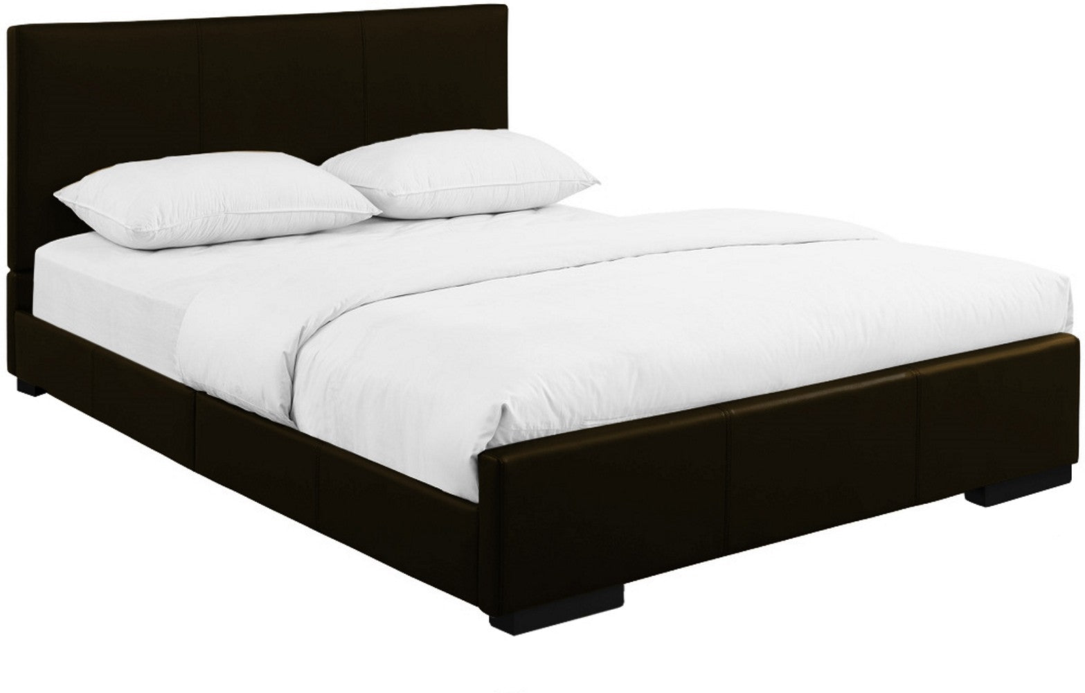 Brown Upholstered Twin Platform Bed Default Title