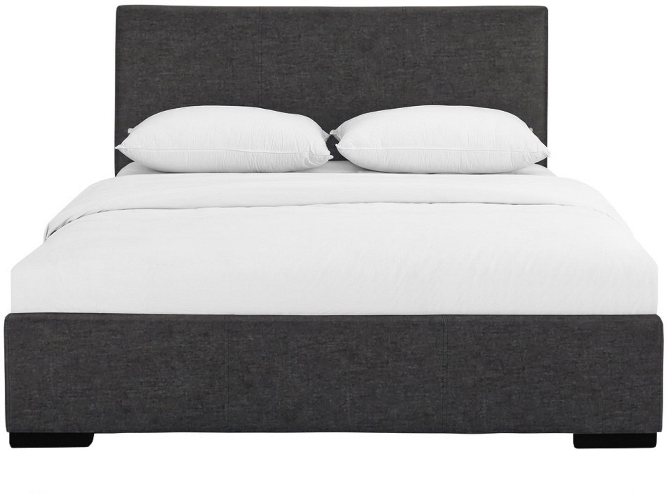 Grey Upholstered Twin Platform Bed