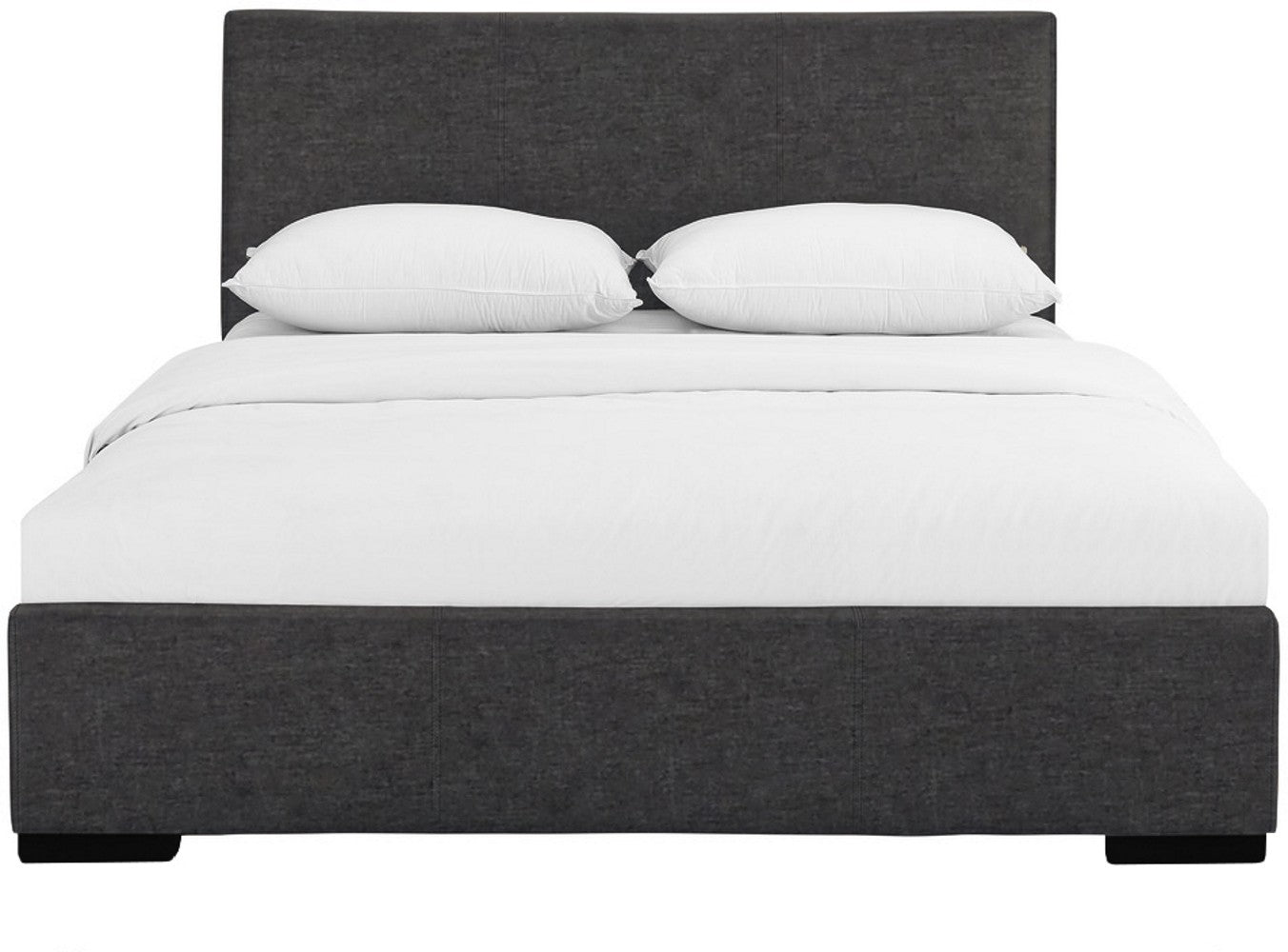 Grey Upholstered Queen Platform Bed Default Title