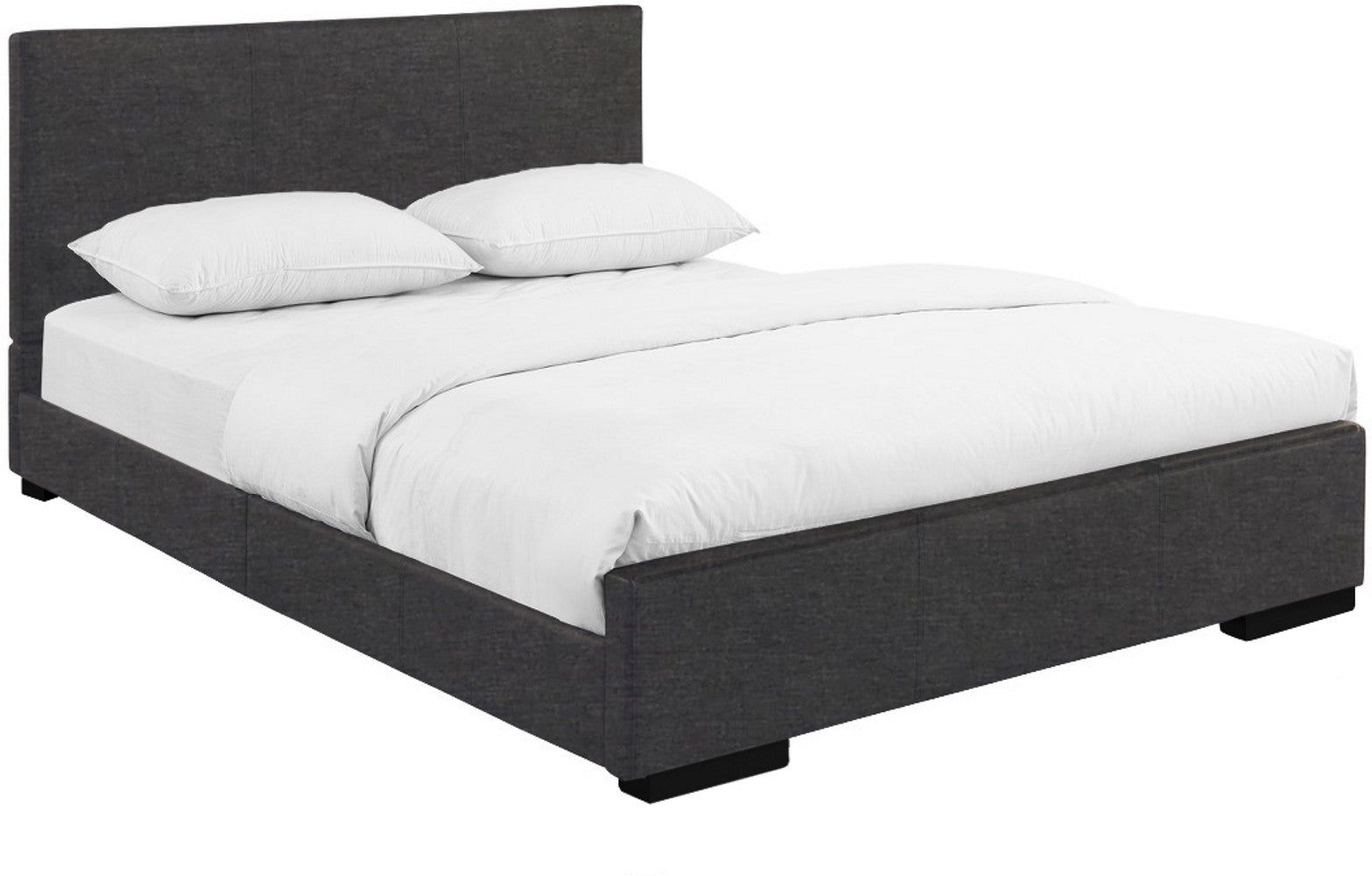 Grey Upholstered Queen Platform Bed Default Title