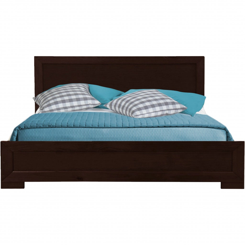 Espresso Wood Twin Platform Bed Default Title