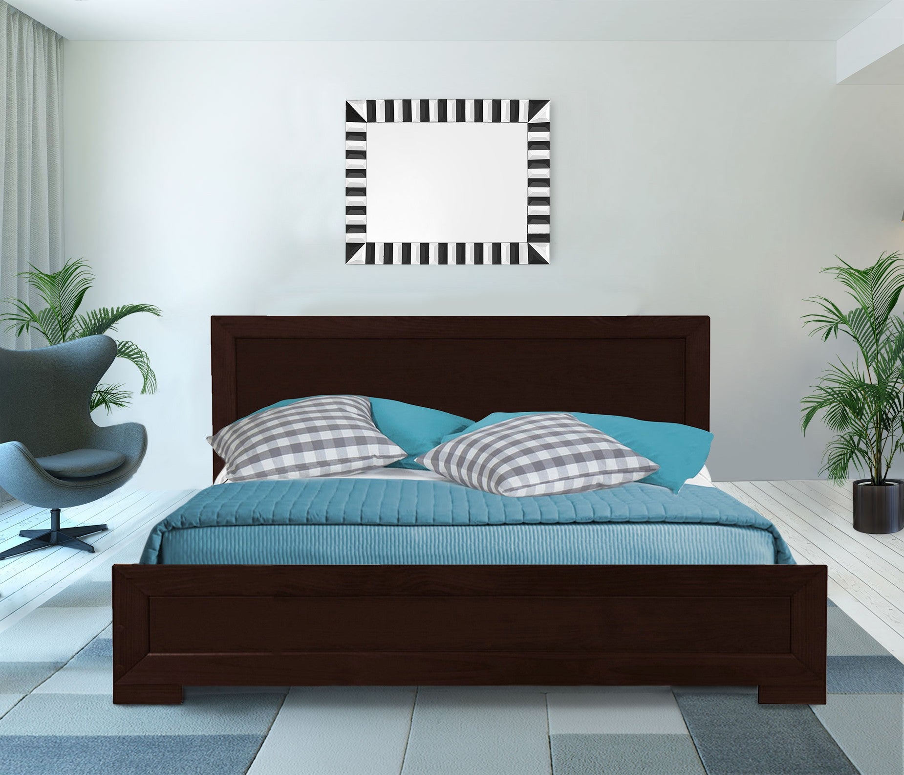 Espresso Wood Queen Platform Bed