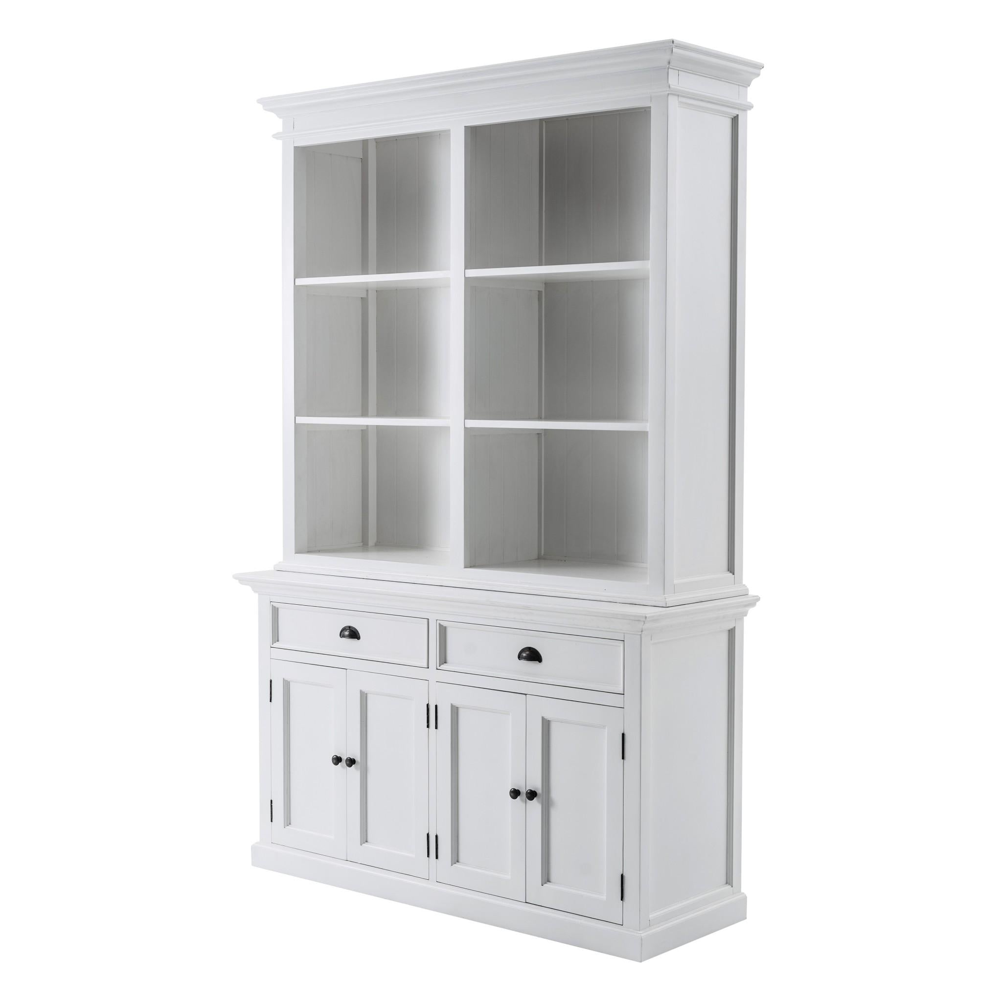 Classic White Buffet Hutch Unit with 6 Shelves