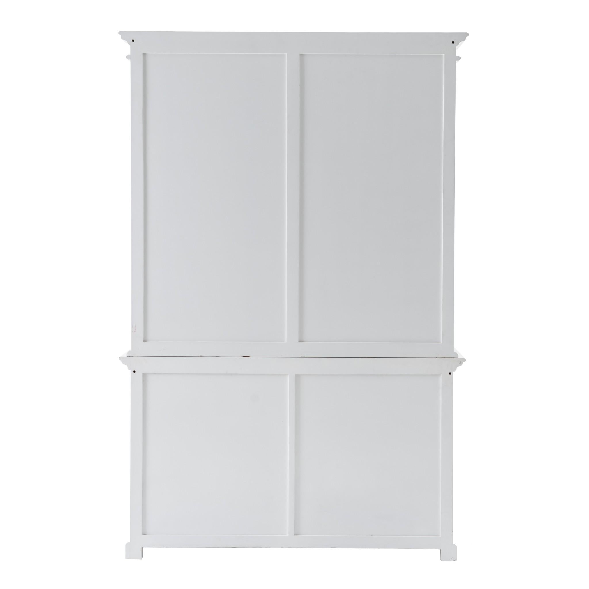 Classic White Buffet Hutch Unit with 6 Shelves