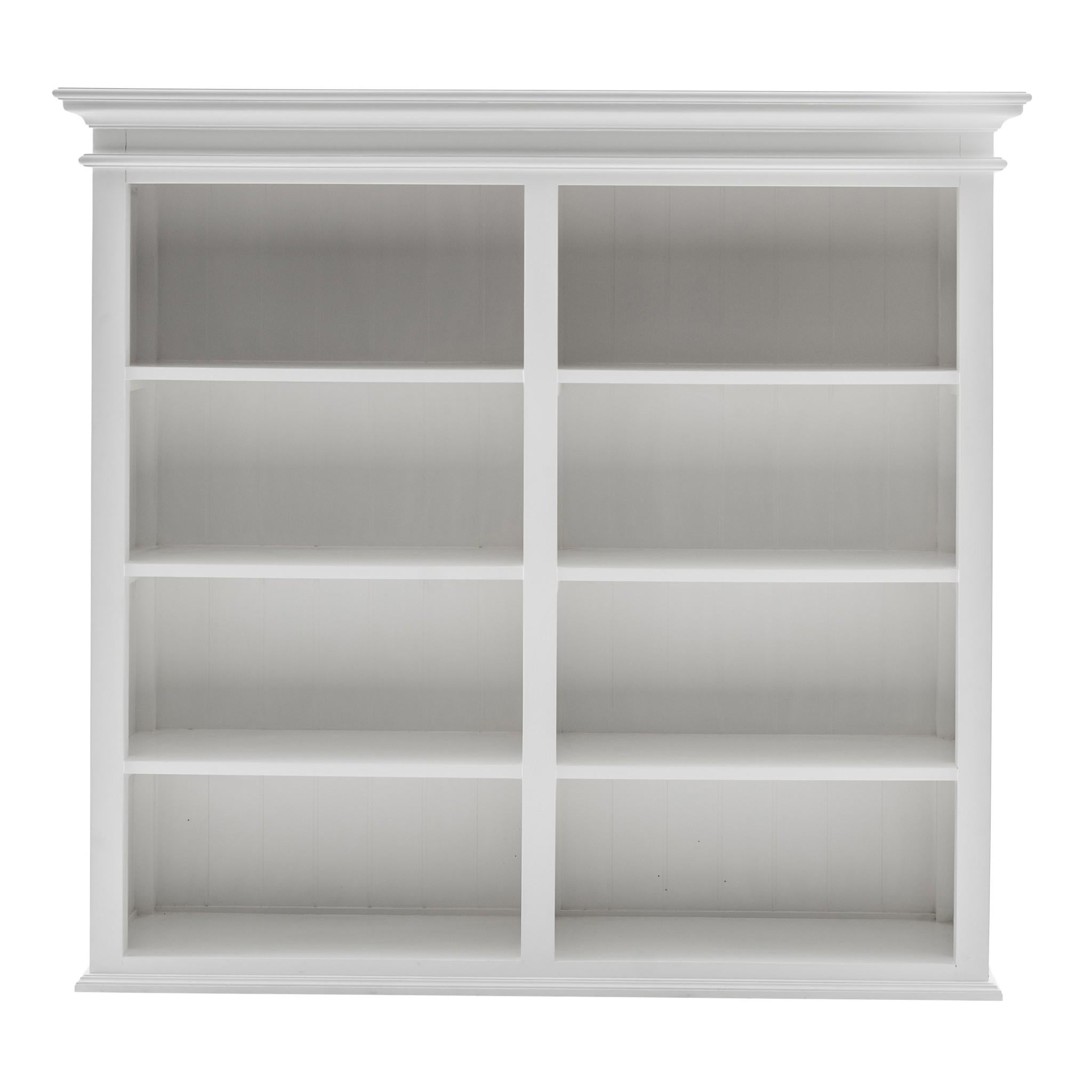 Classic White Buffet Hutch Unit with 8 Shelves