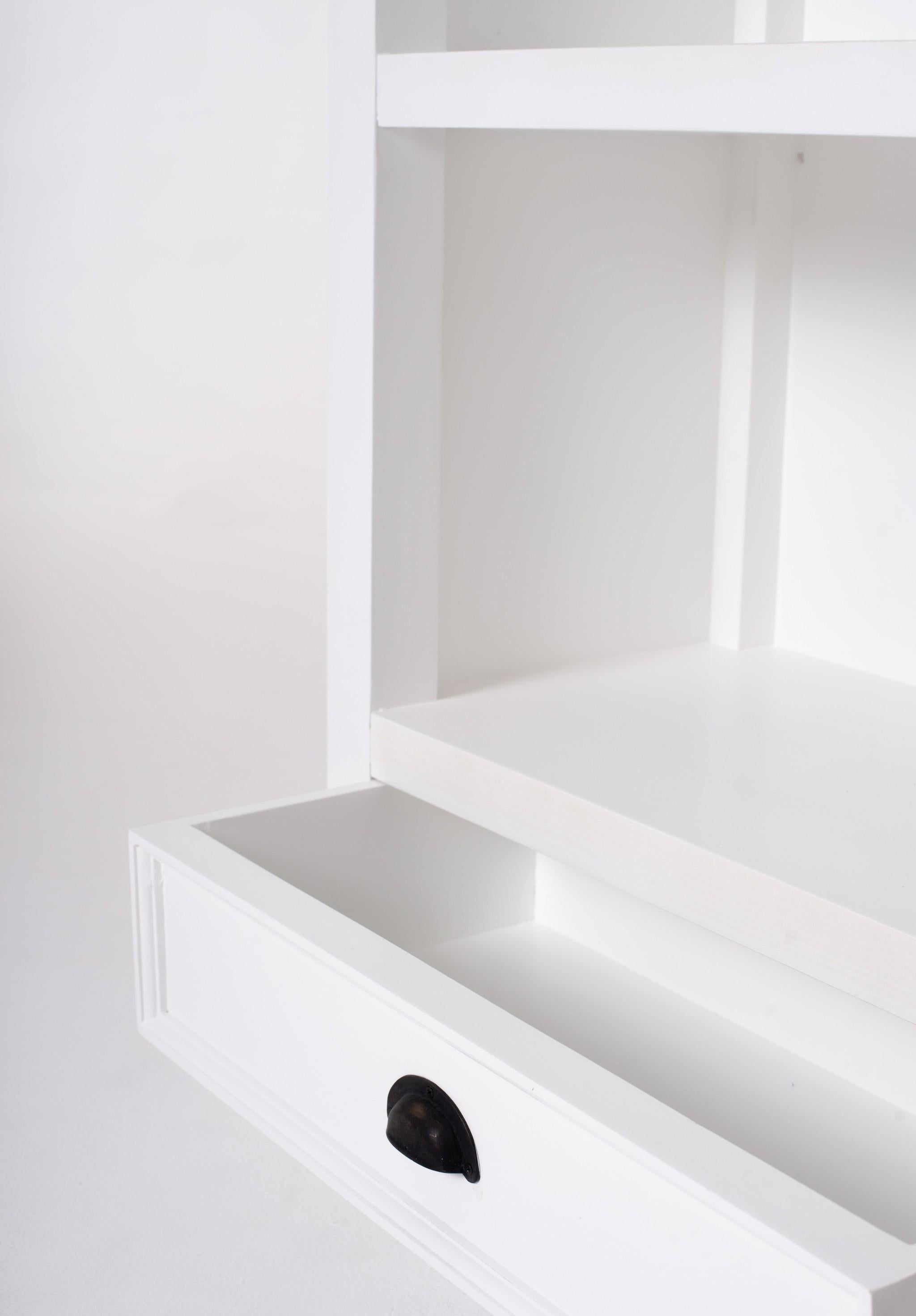 Classic White Bookcase With One Drawer