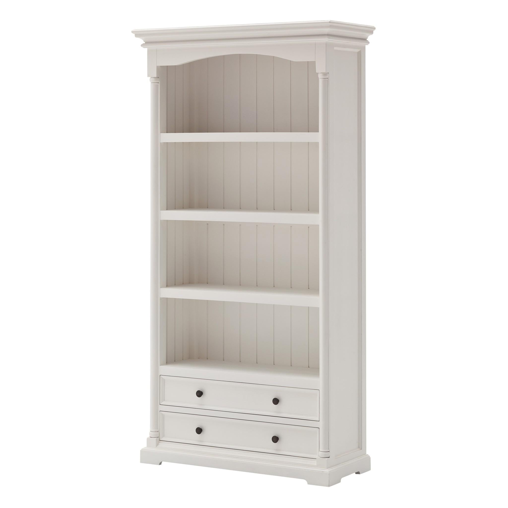 Classic White Bookcase with Drawers