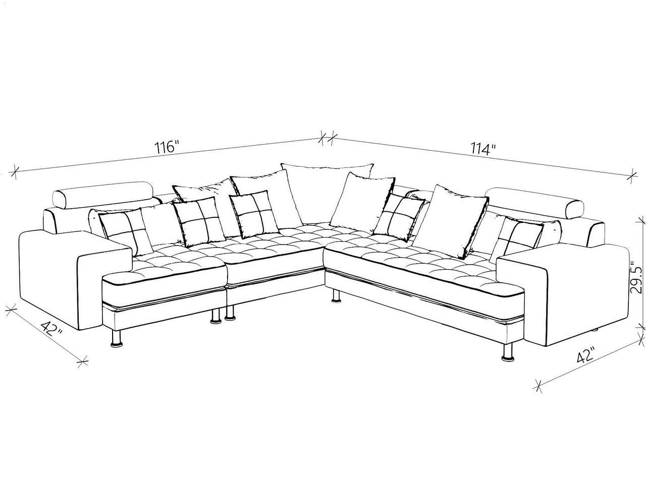 Hercules Brown Microfiber Three Piece Slight Left Sectional Sofa