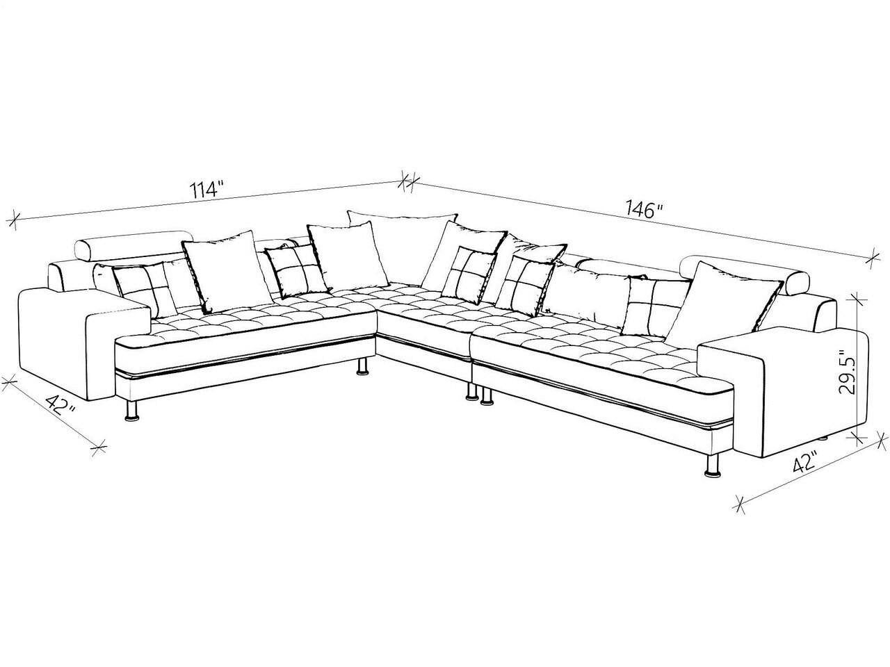 Hercules Brown Microfiber Three Piece Right L Shape Sectional Sofa