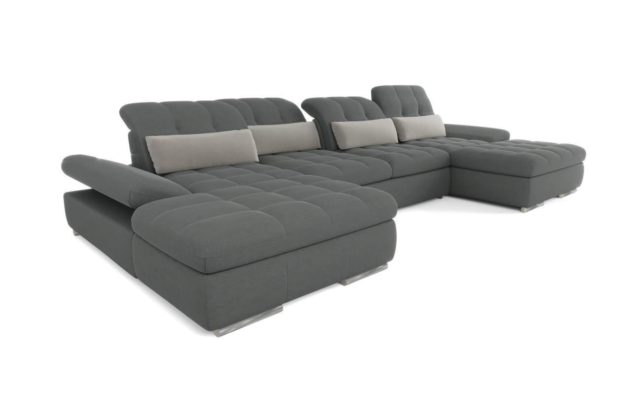 Mod Gray Three Piece Right Sectional Sofa with Storage and Sleeper