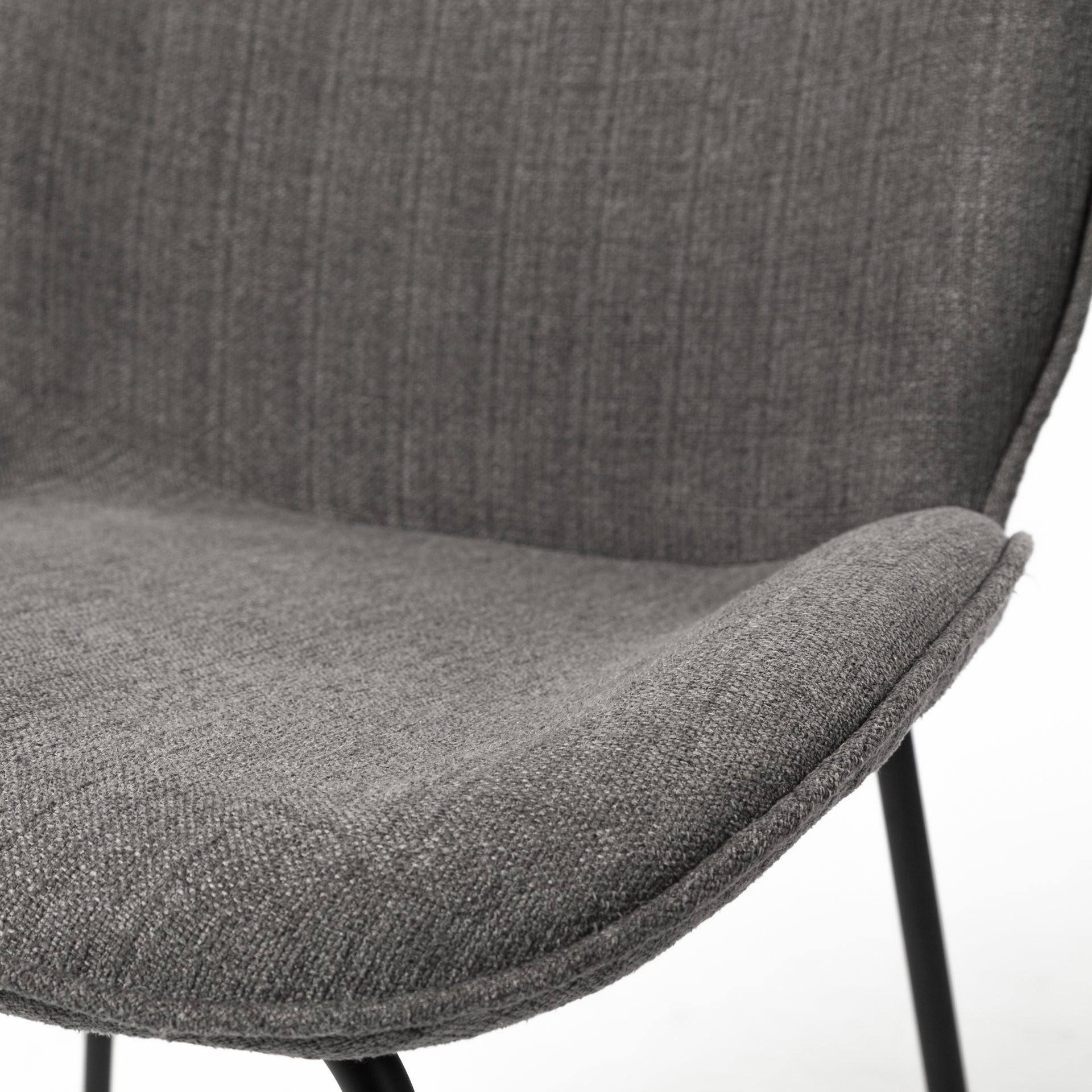 Black and Gray Flaired Seat Fabric Dining Chair