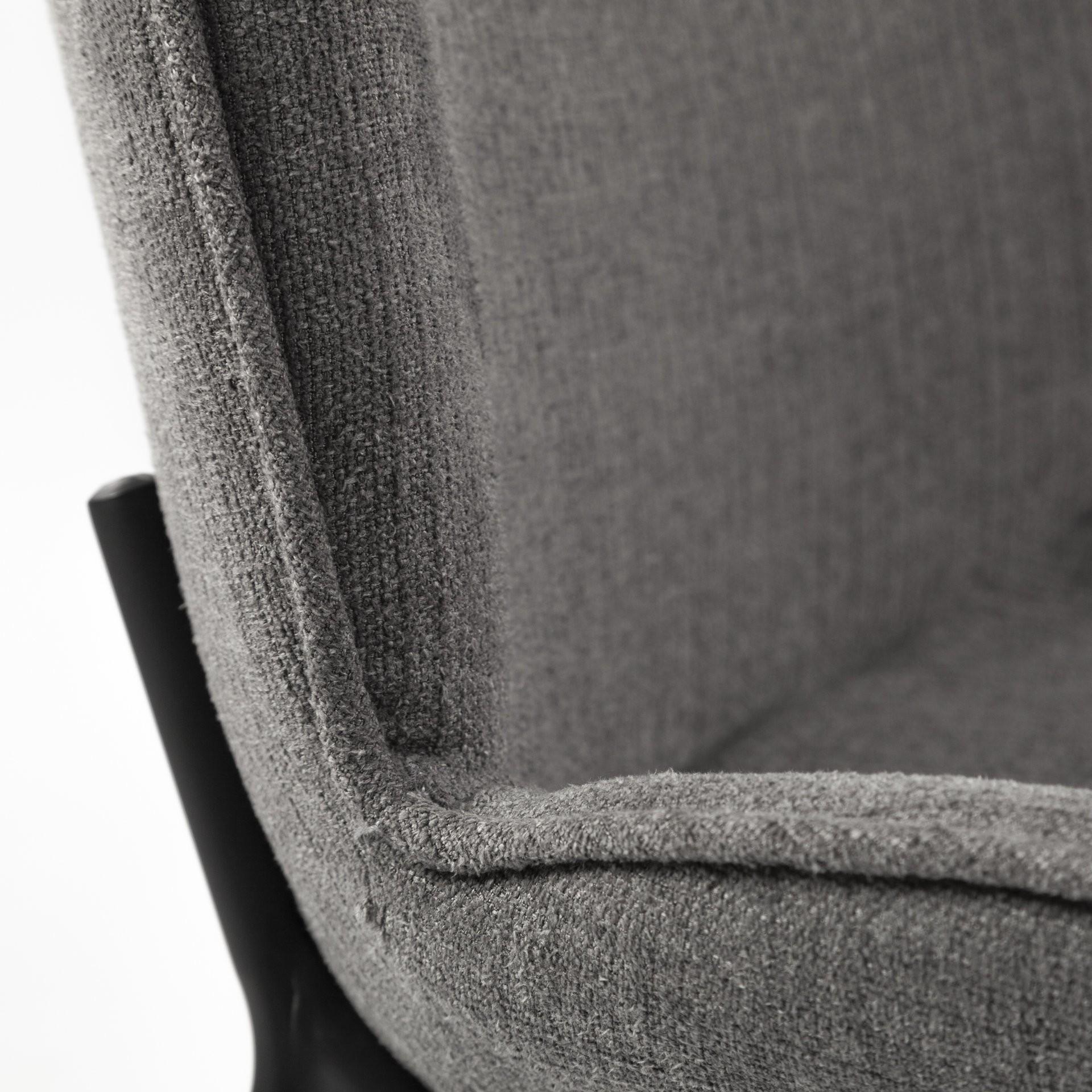 Black and Gray Flaired Seat Fabric Dining Chair