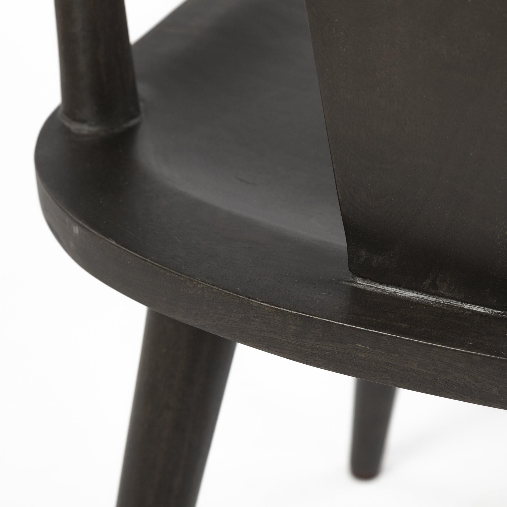 Black Mid Century Sleek Wooden Dining Chair