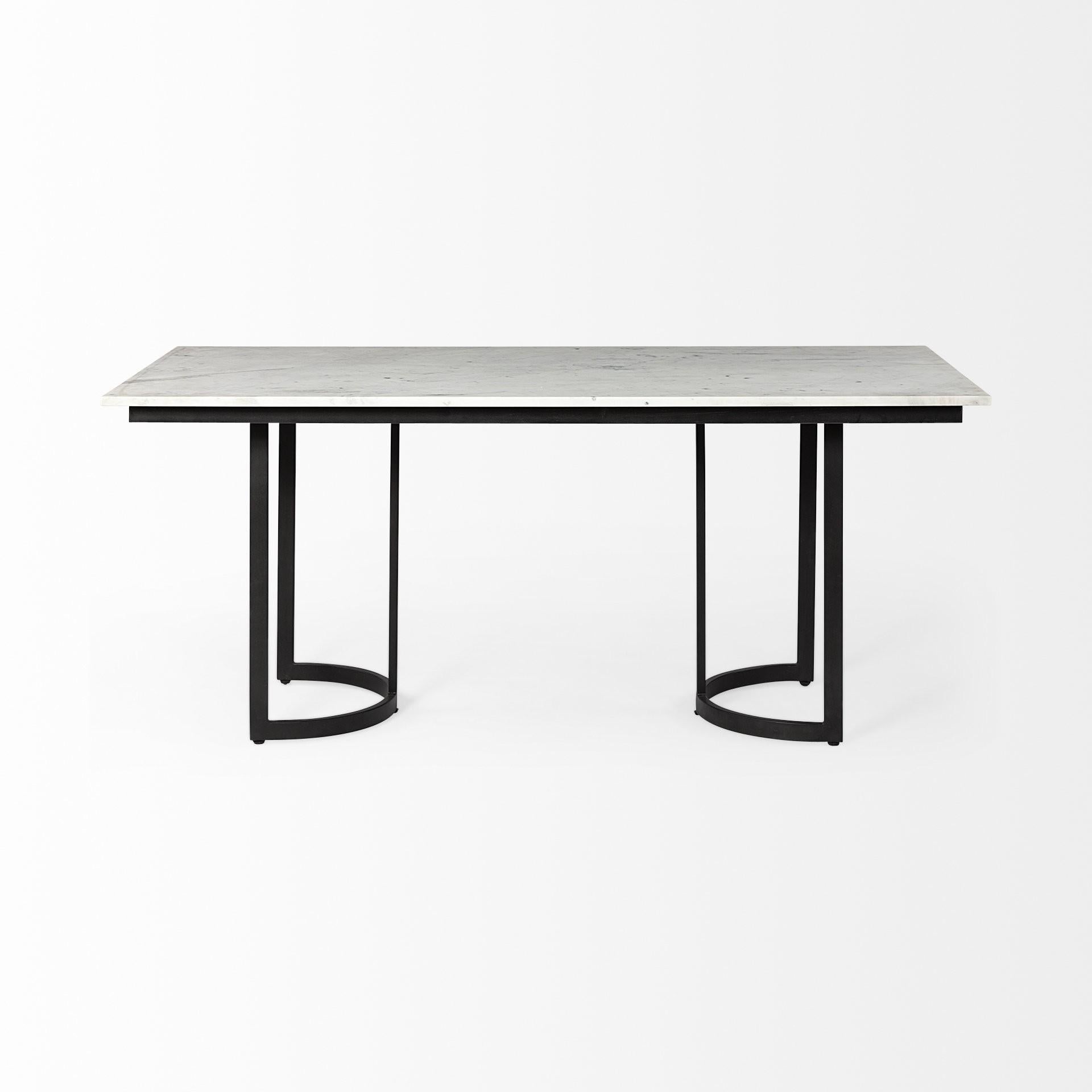 Modern Marble and Metal Dining Table