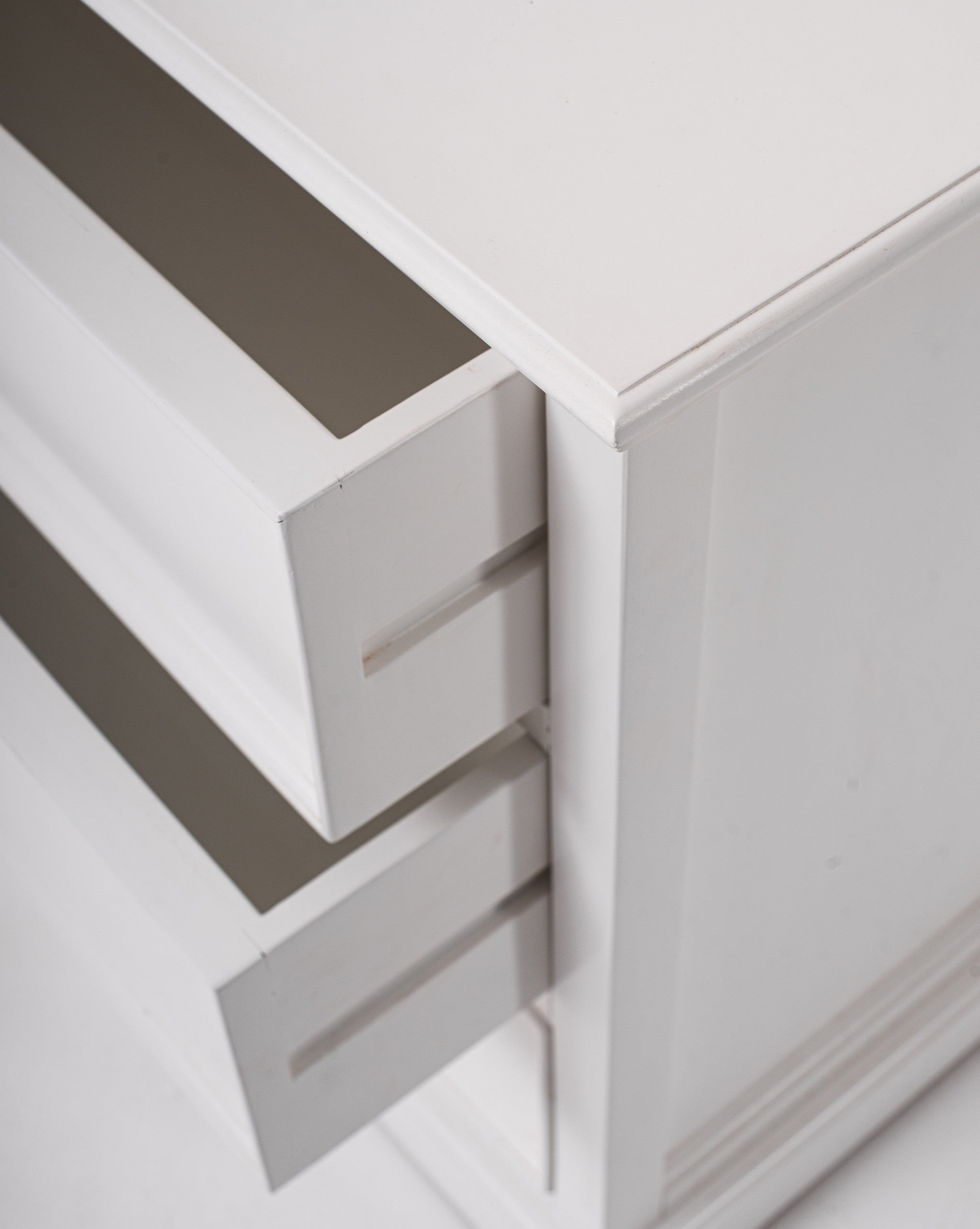 Classic White Large Three Drawer Nightstand