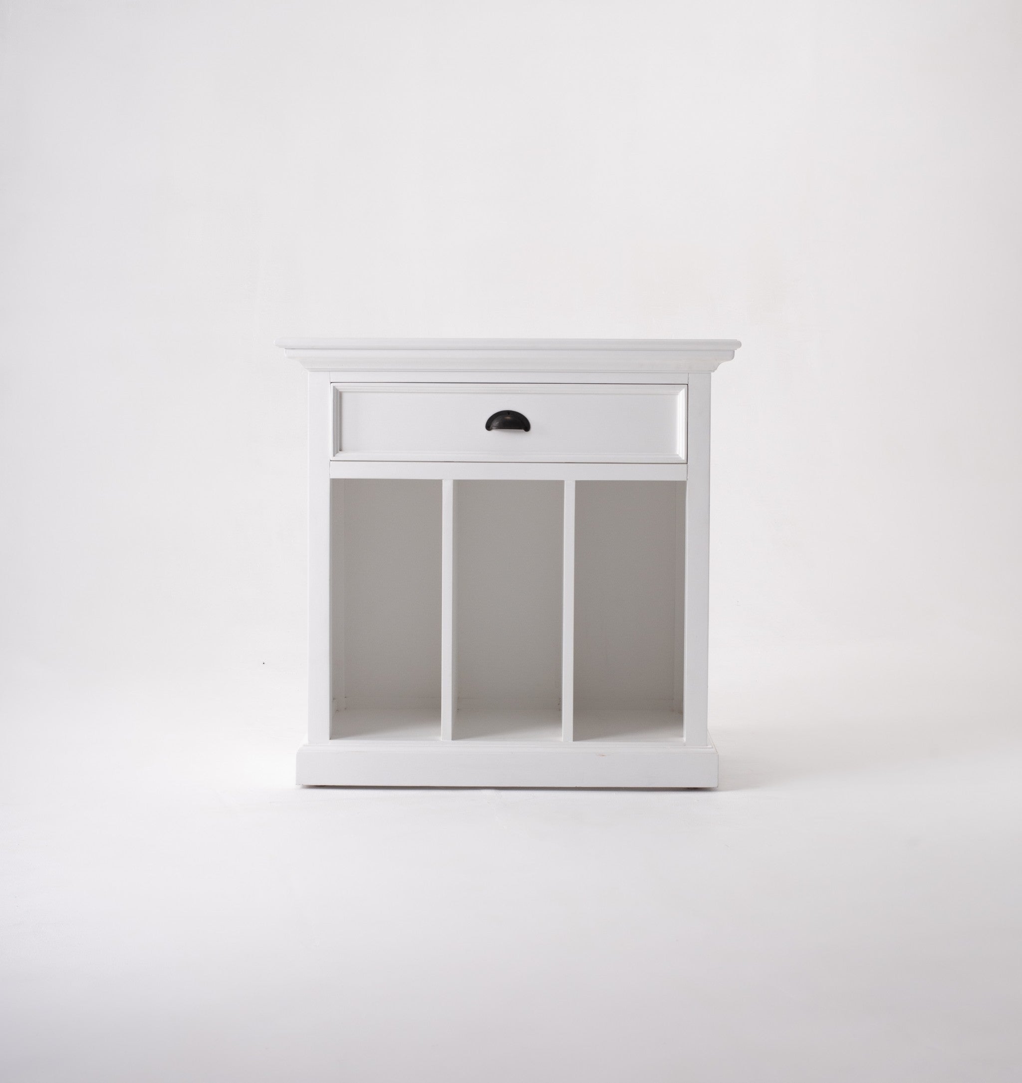 Classic White Large Nightstand With Dividers