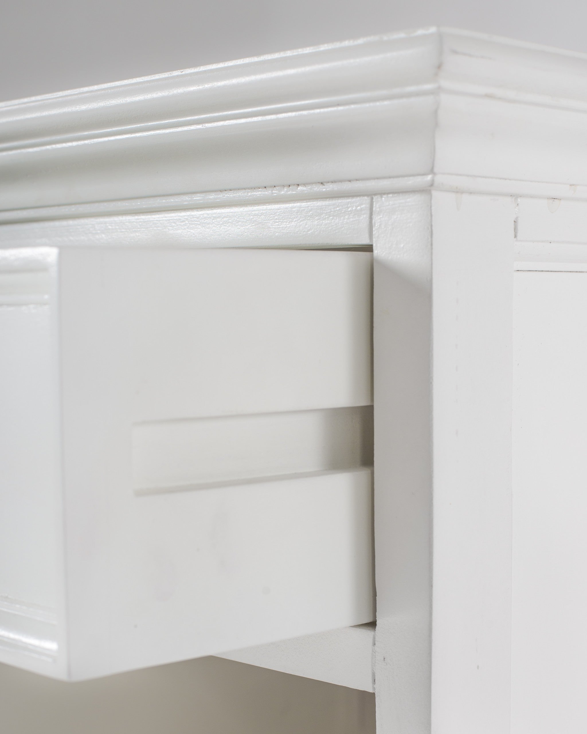 Classic White Nightstand With Shelves