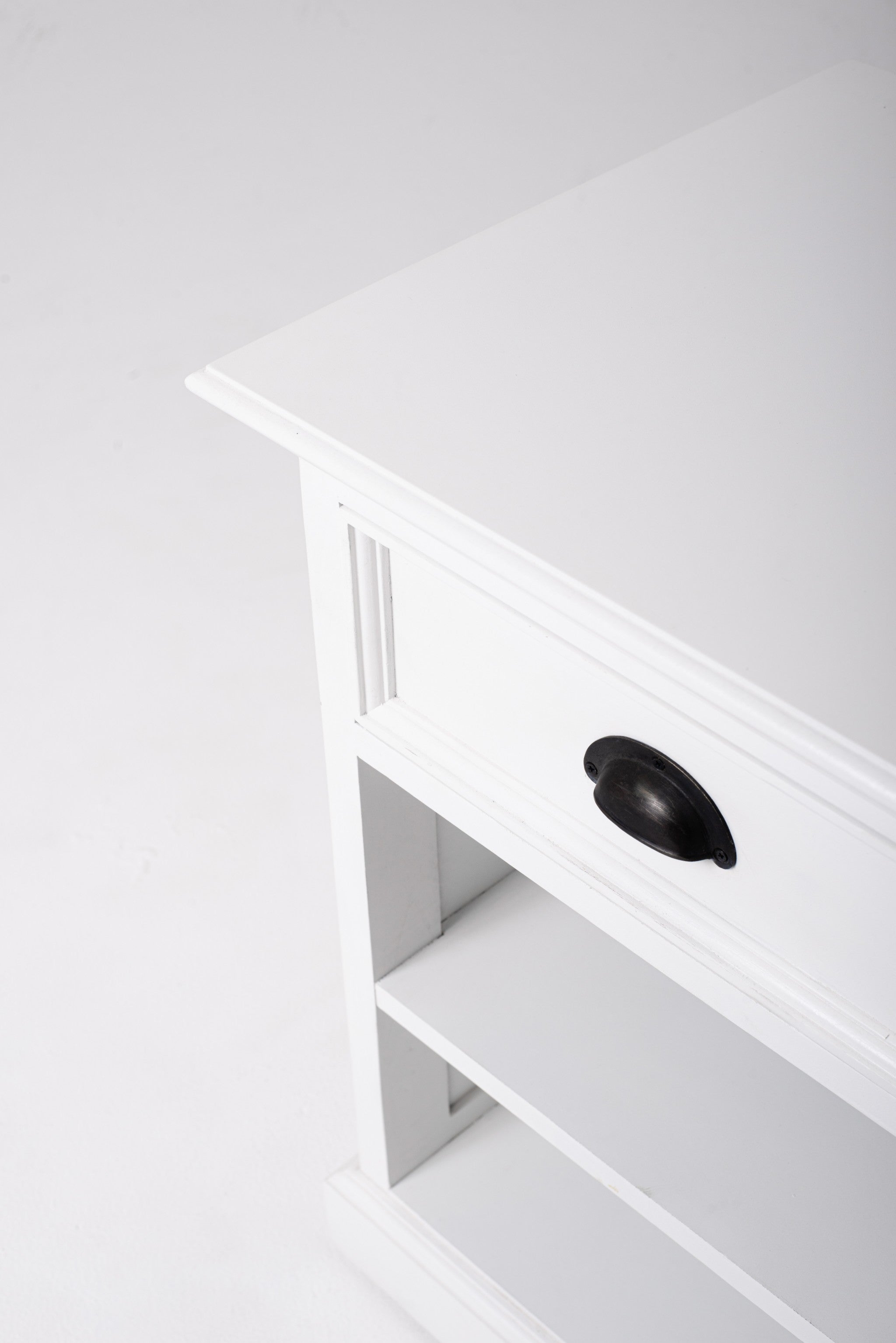 Classic White Nightstand With Shelves