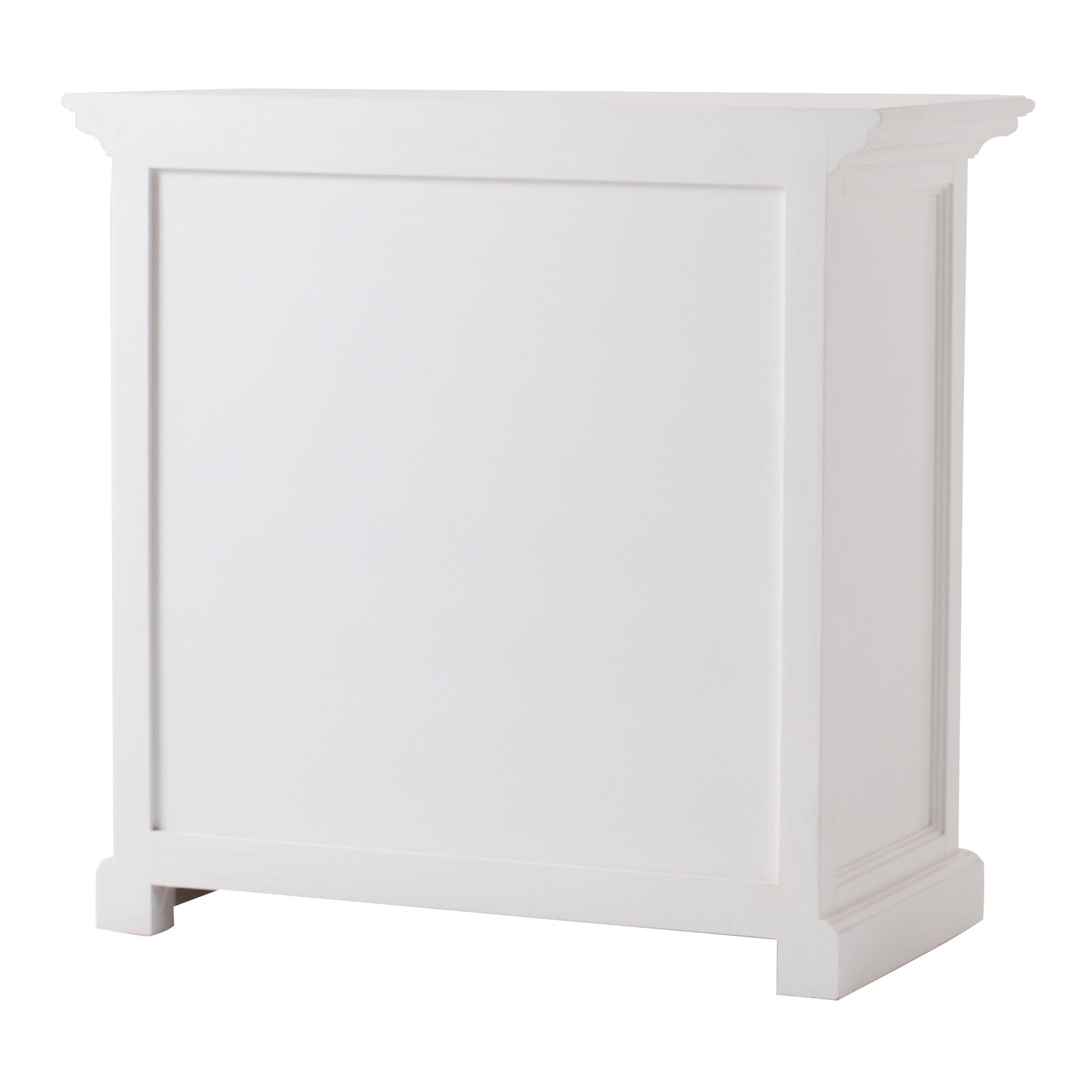 Classic White Large Nightstand With Shelves