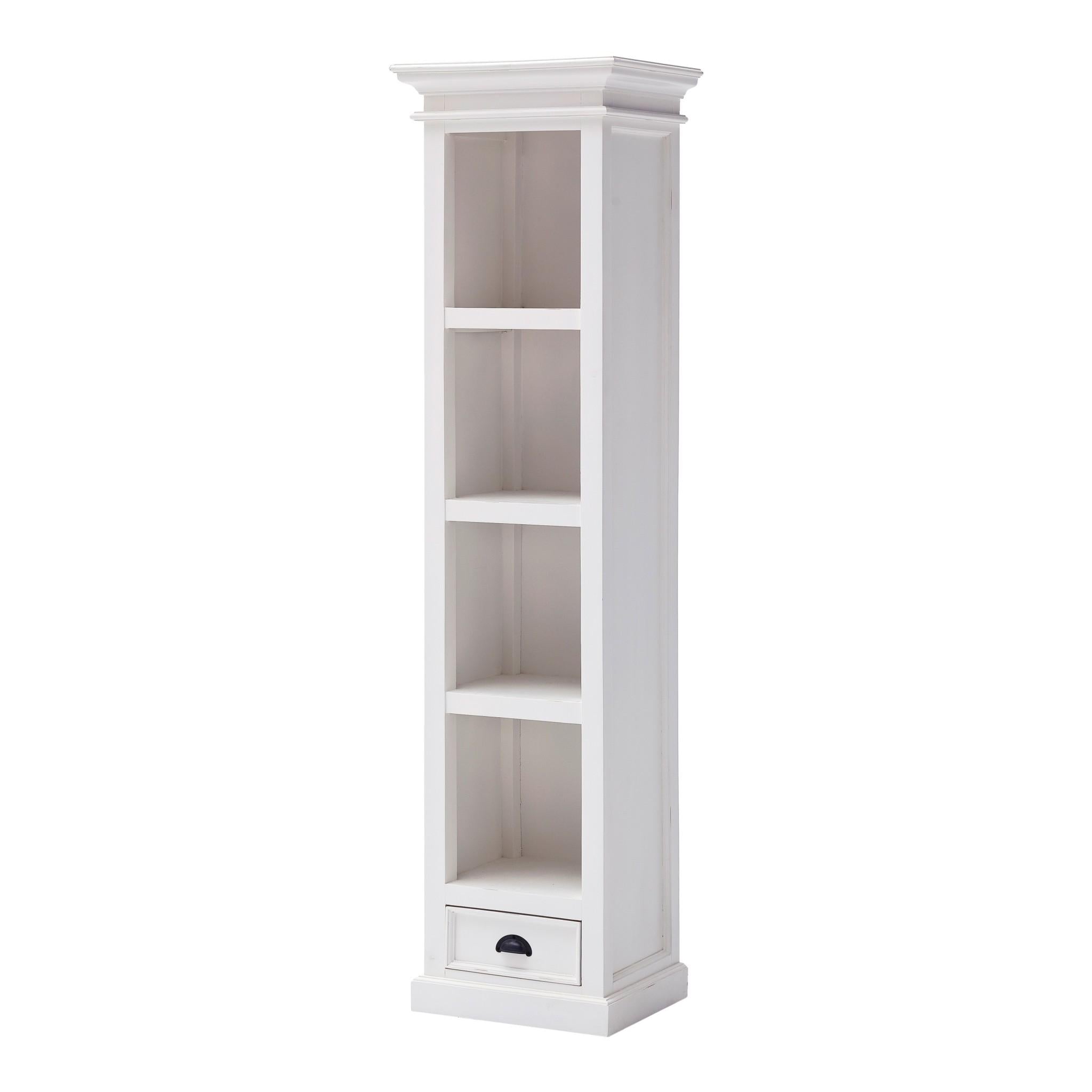 Classic White Bookshelf with Drawer