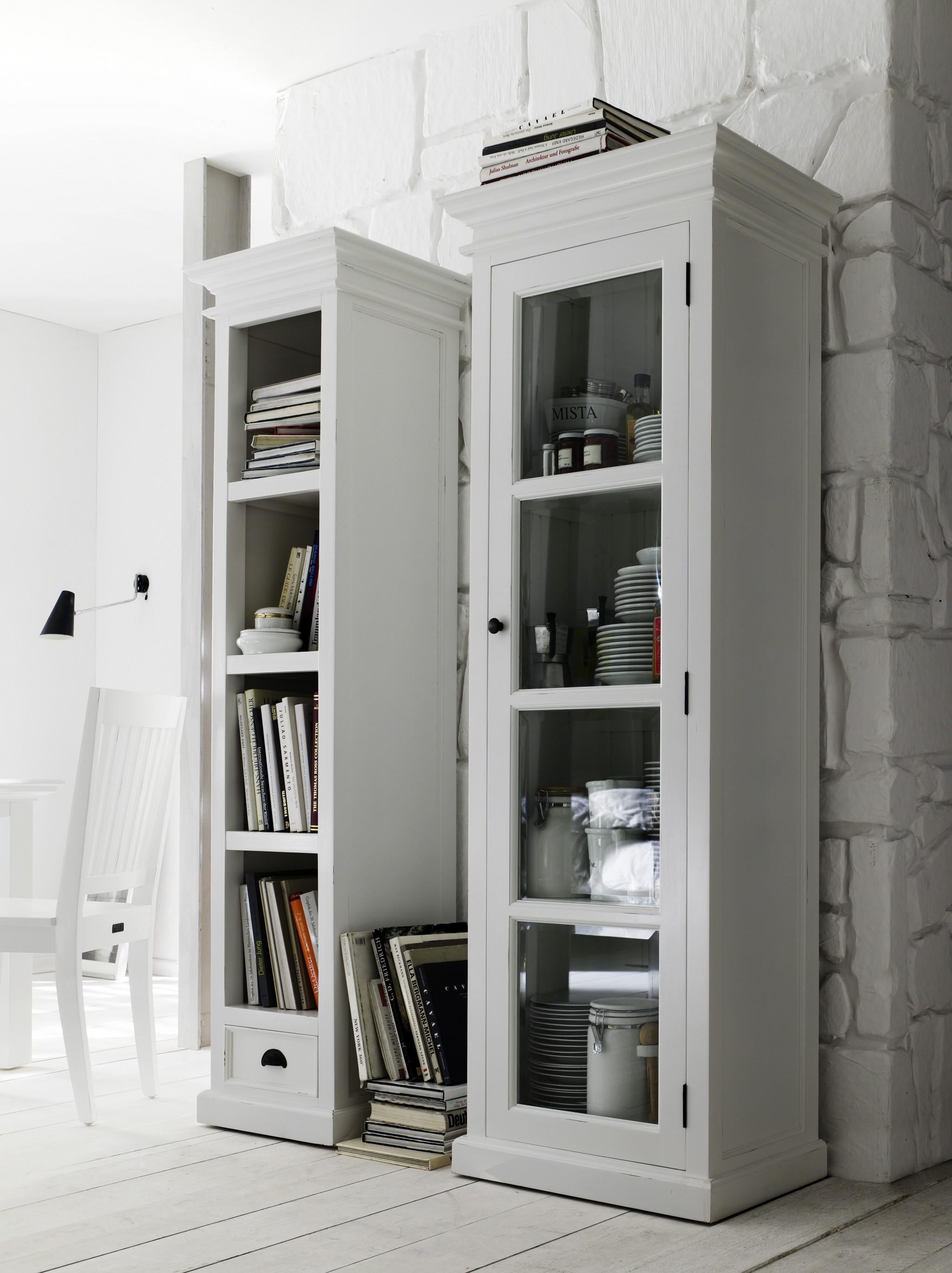 Classic White Bookshelf with Drawer