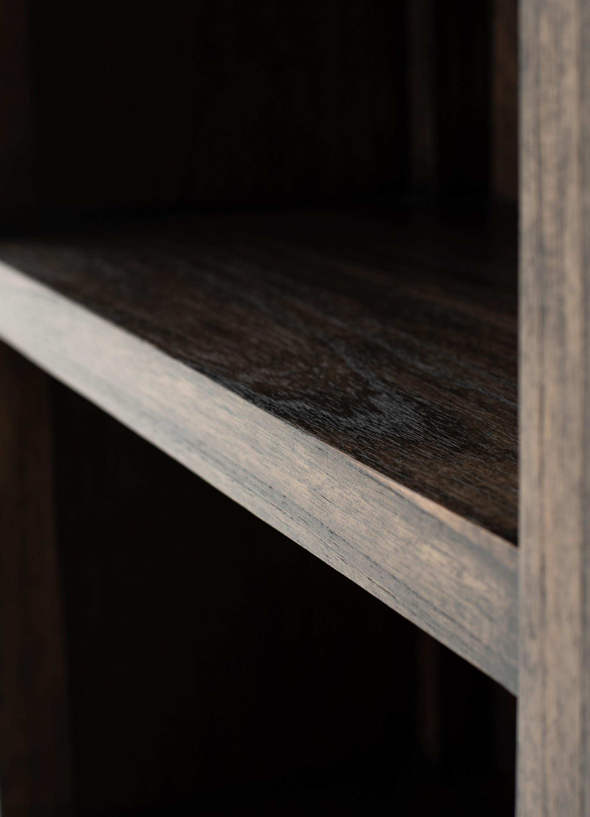 Black Wash Bookcase With One Drawer