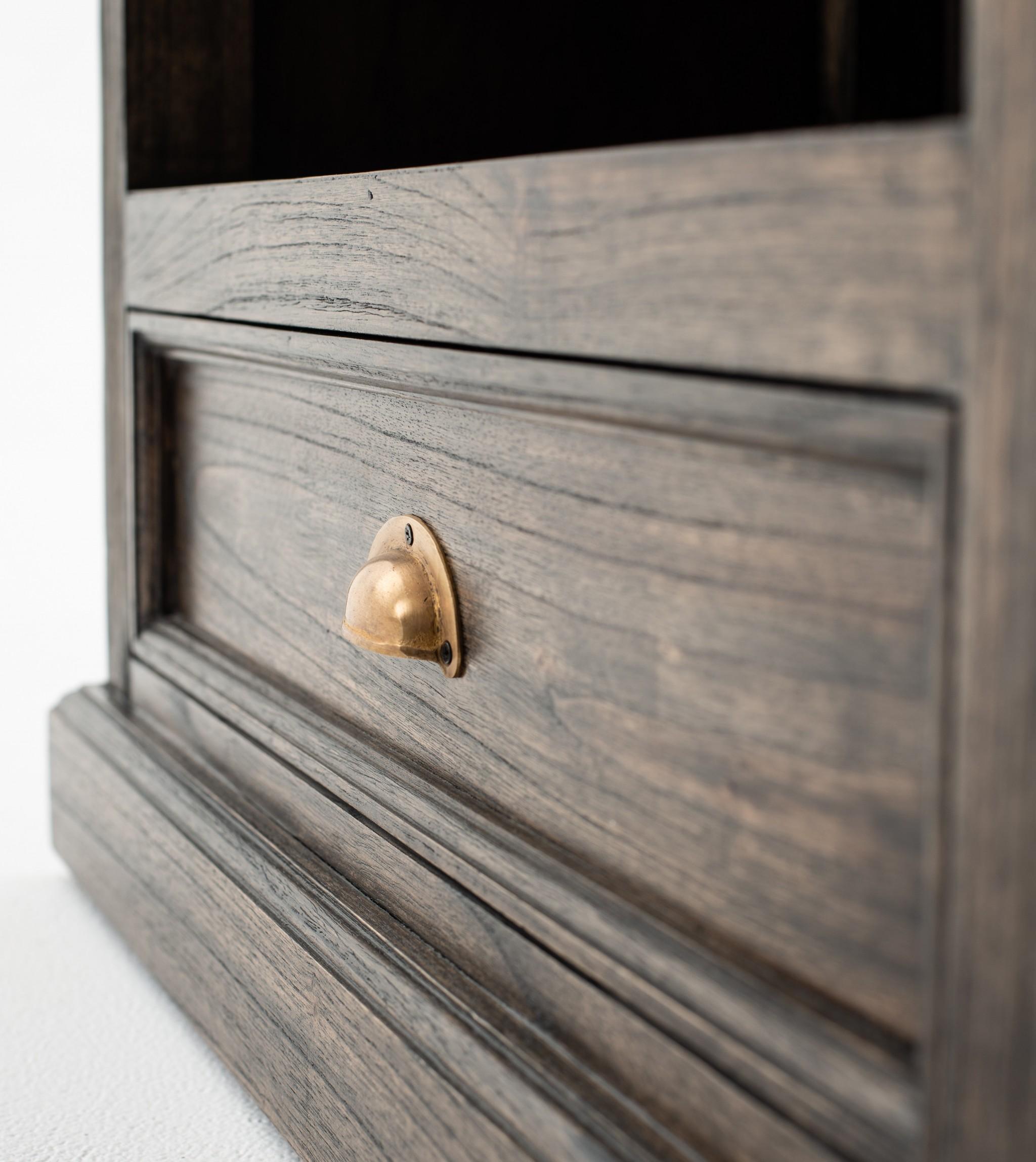 Black Wash Bookcase With One Drawer