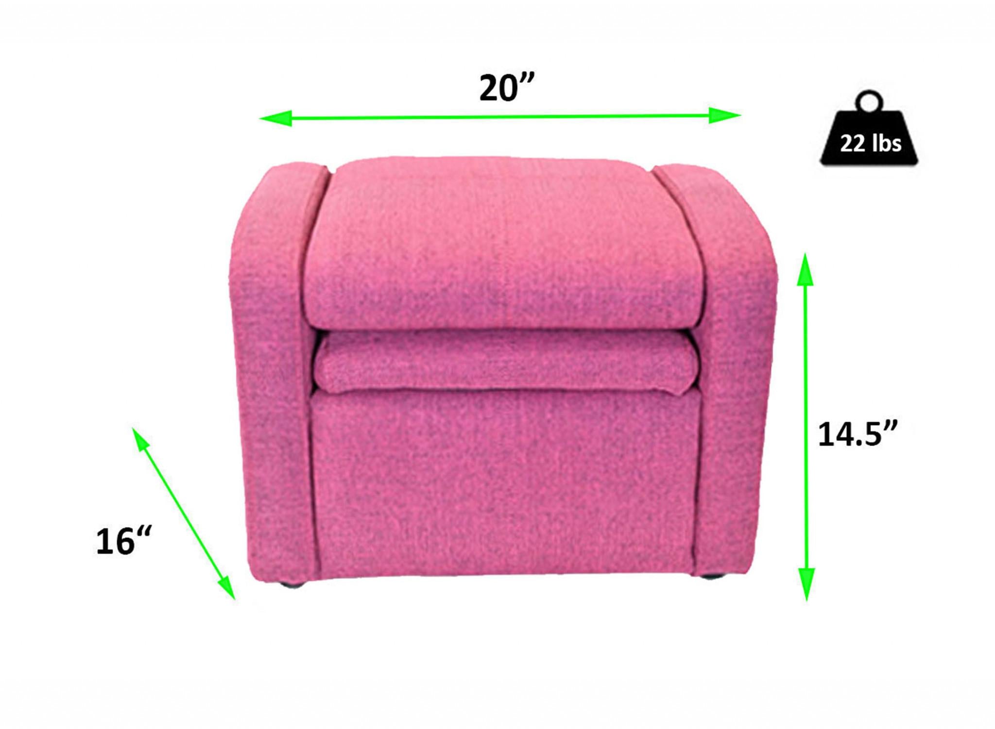 Kids Pink Comfy Upholstered Recliner Chair with Storage