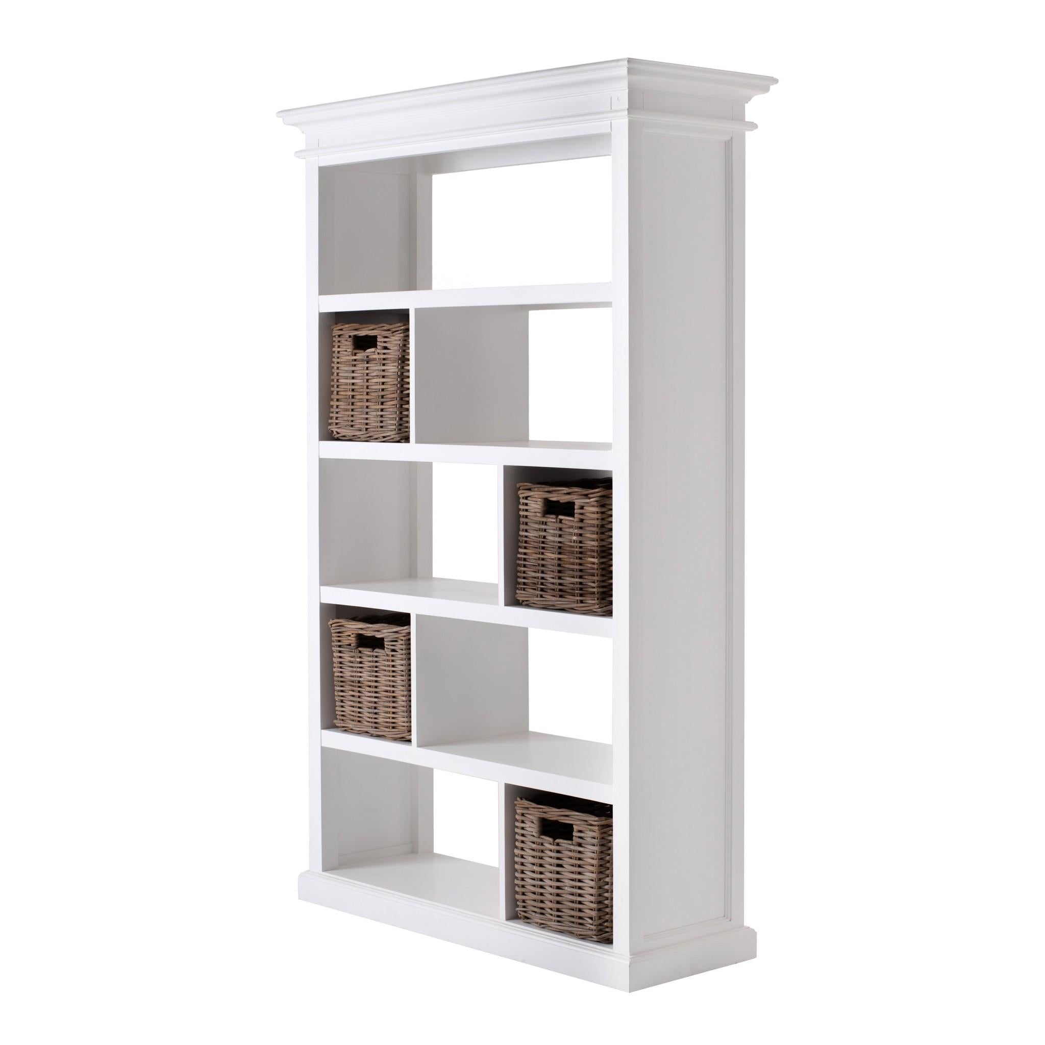 Classic White Room Open Cabinet with Basket Set