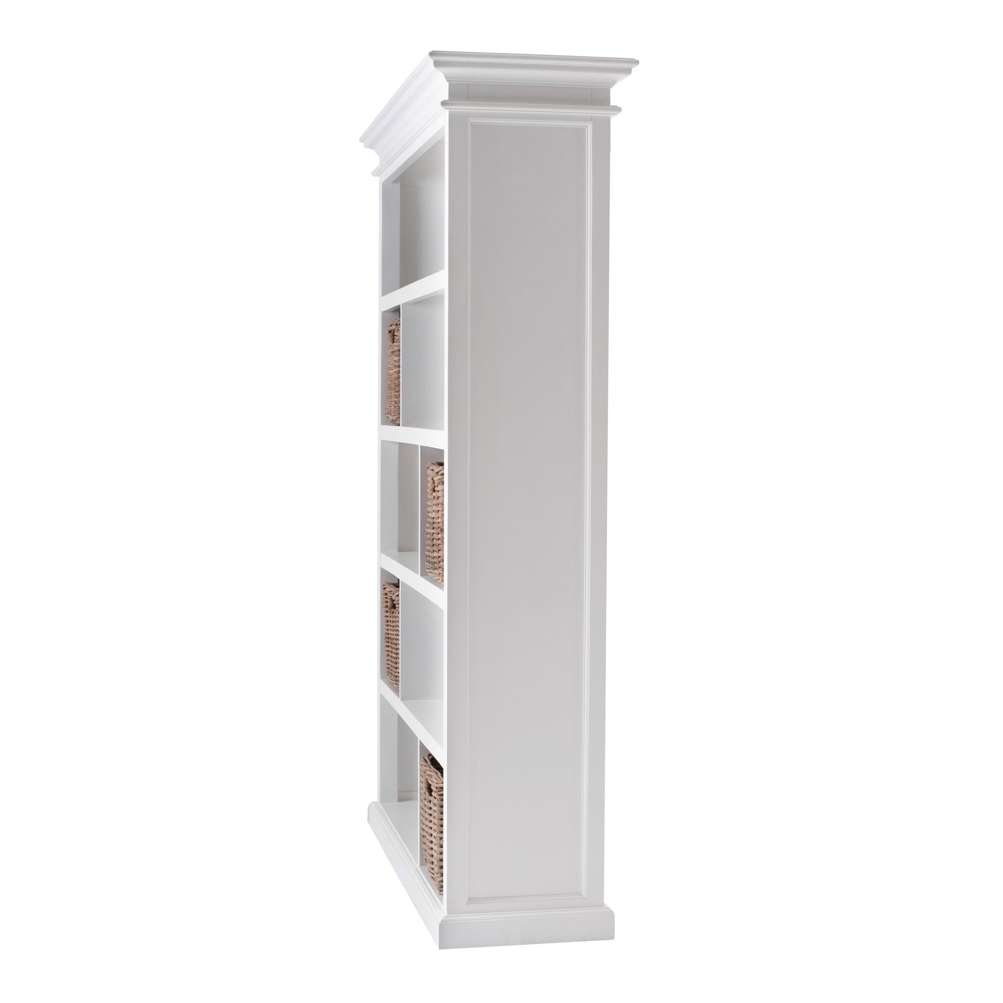 Classic White Room Open Cabinet with Basket Set