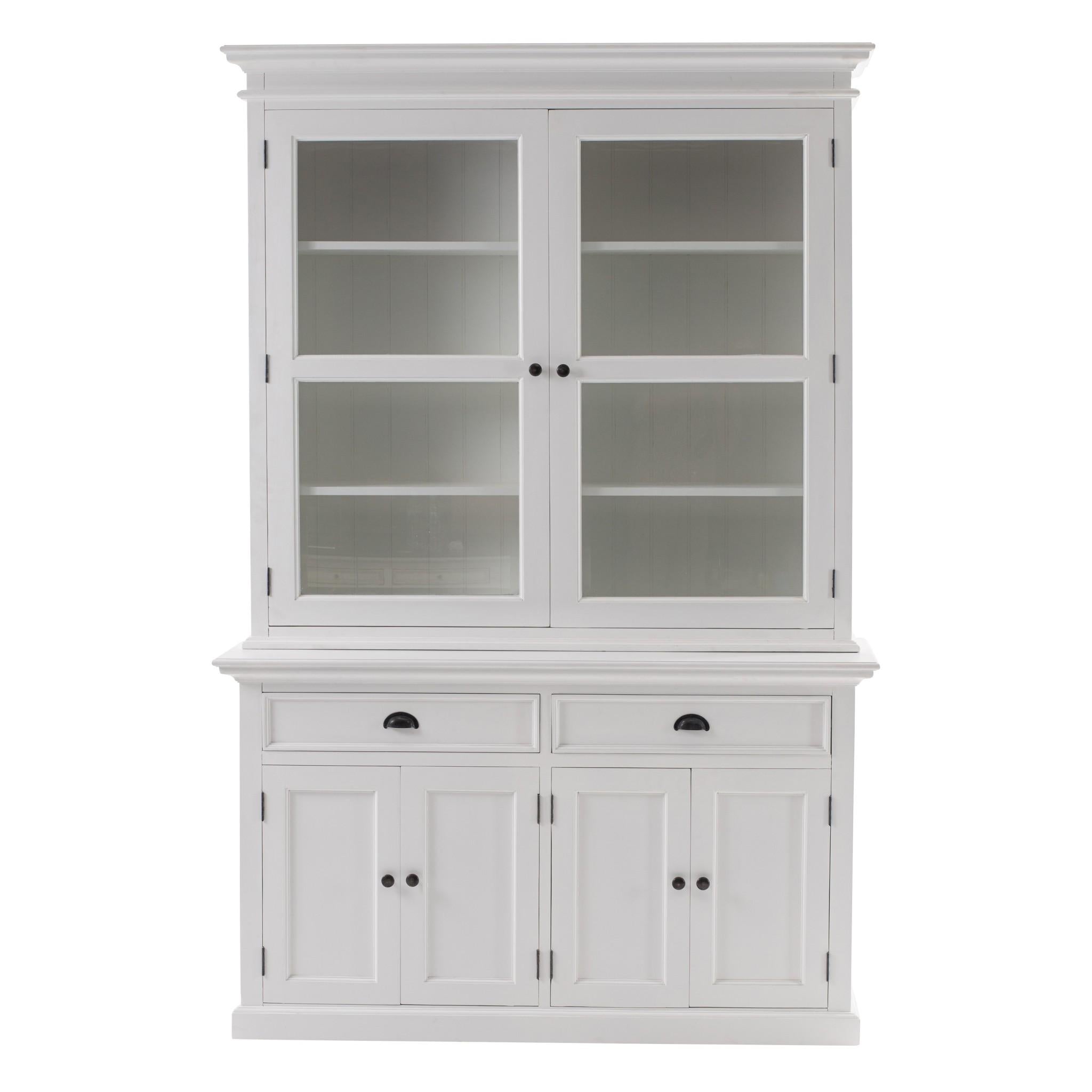 Classic White Glass Display Hutch